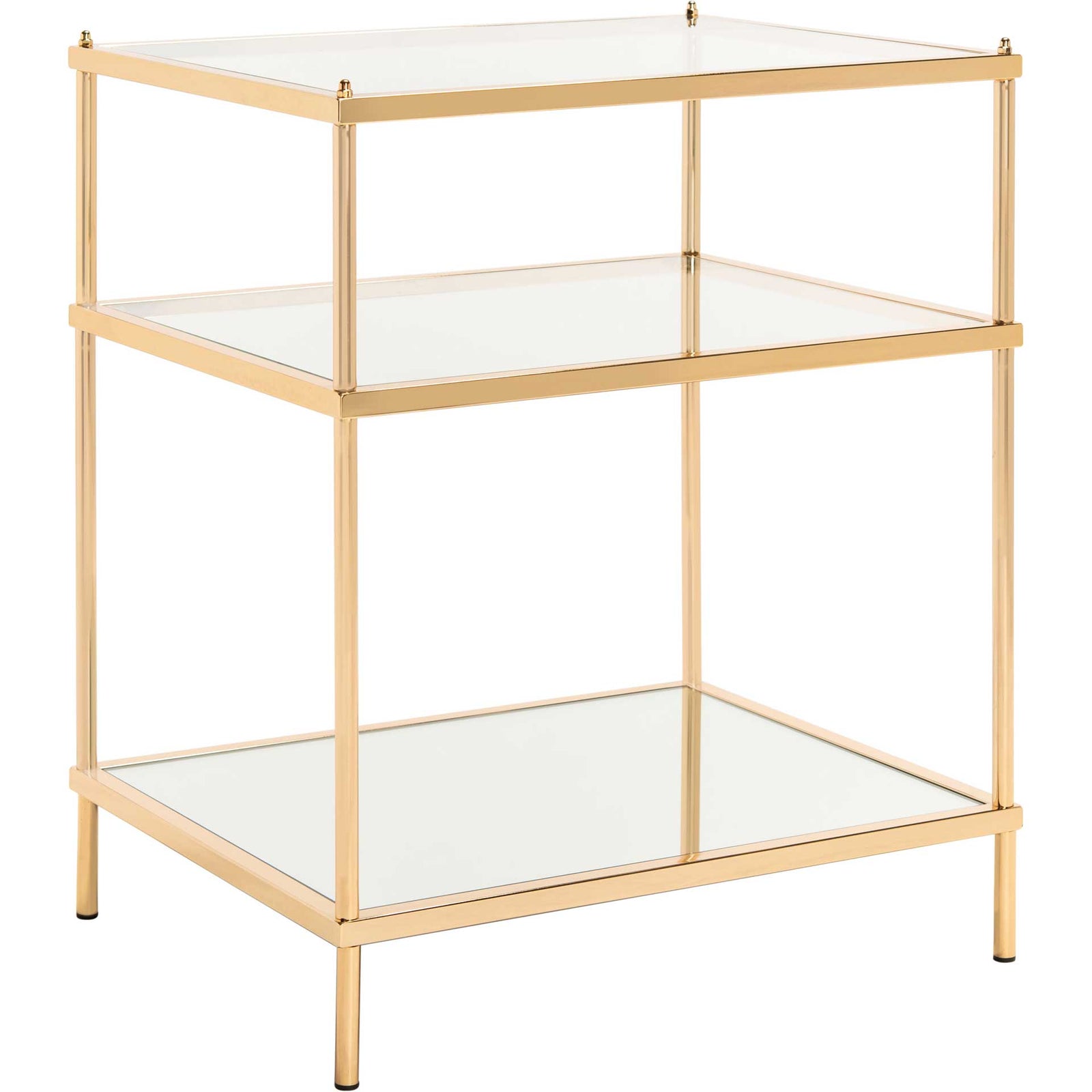 Noah 3 Tier Accent Table Polished Gold/Glass