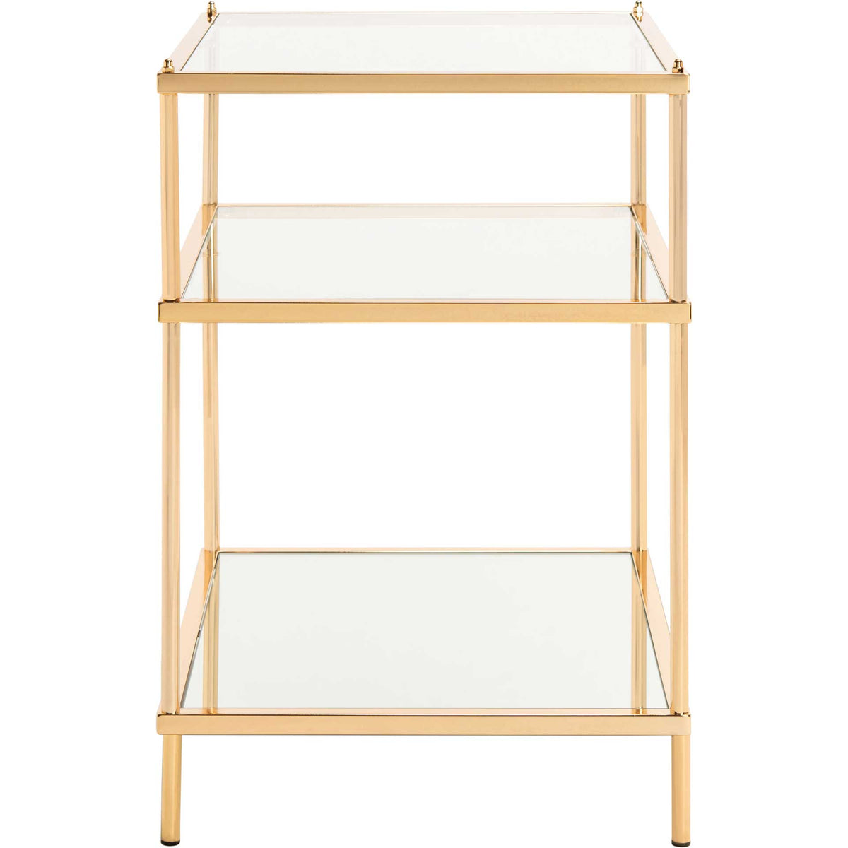 Noah 3 Tier Accent Table Polished Gold/Glass