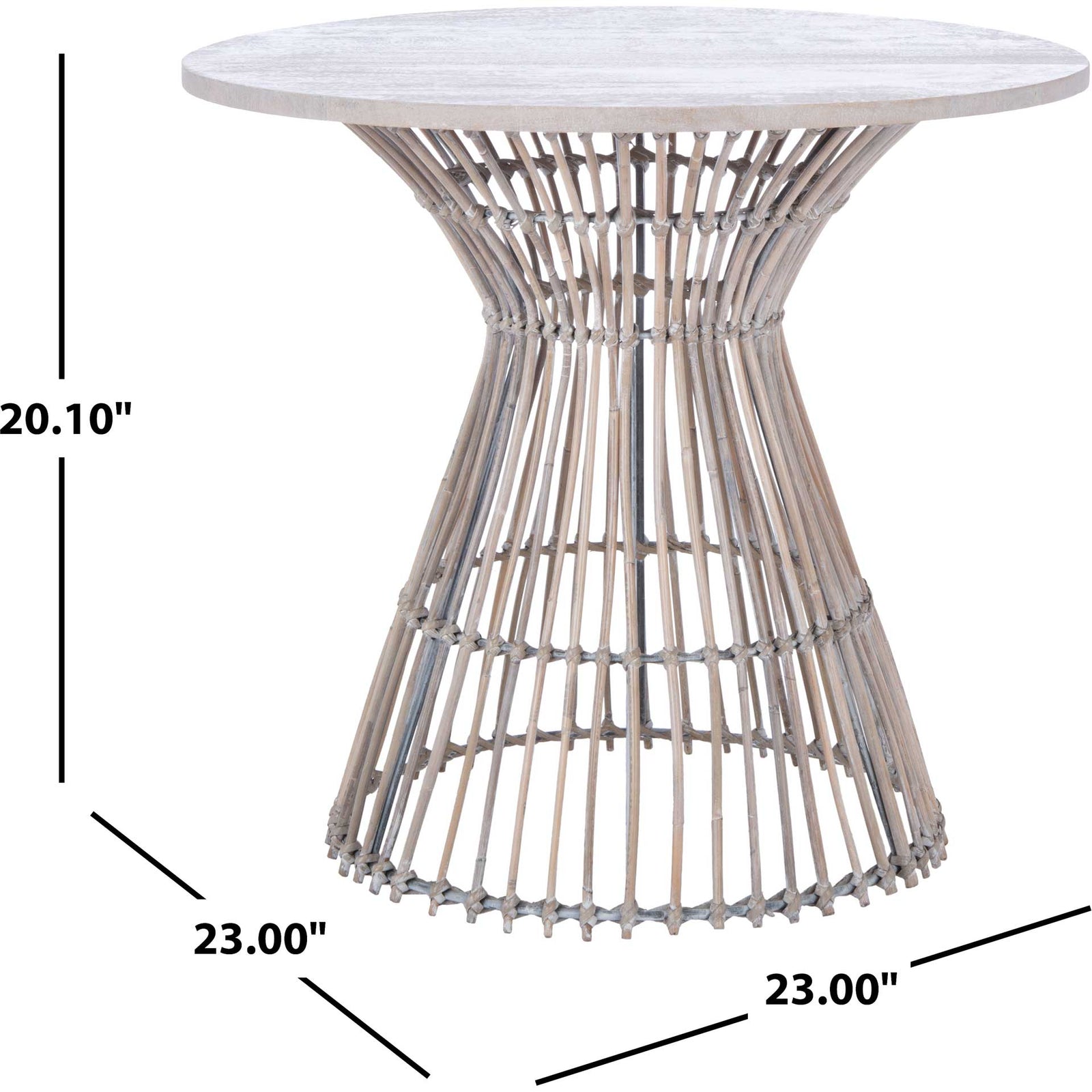 Whitley Round Accent Table Gray White Wash/Black