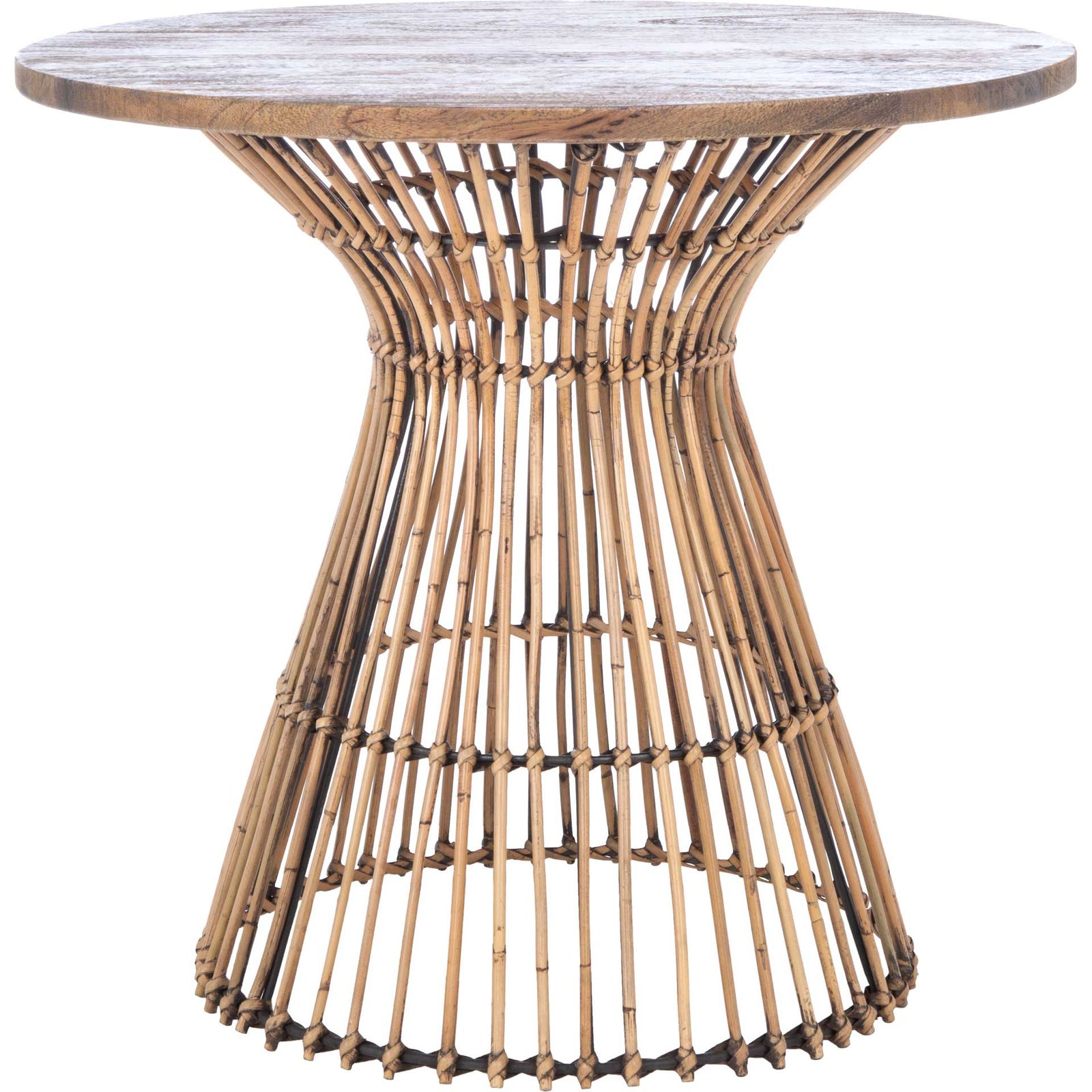 Whitley Round Accent Table Honey Brown Wash/Black