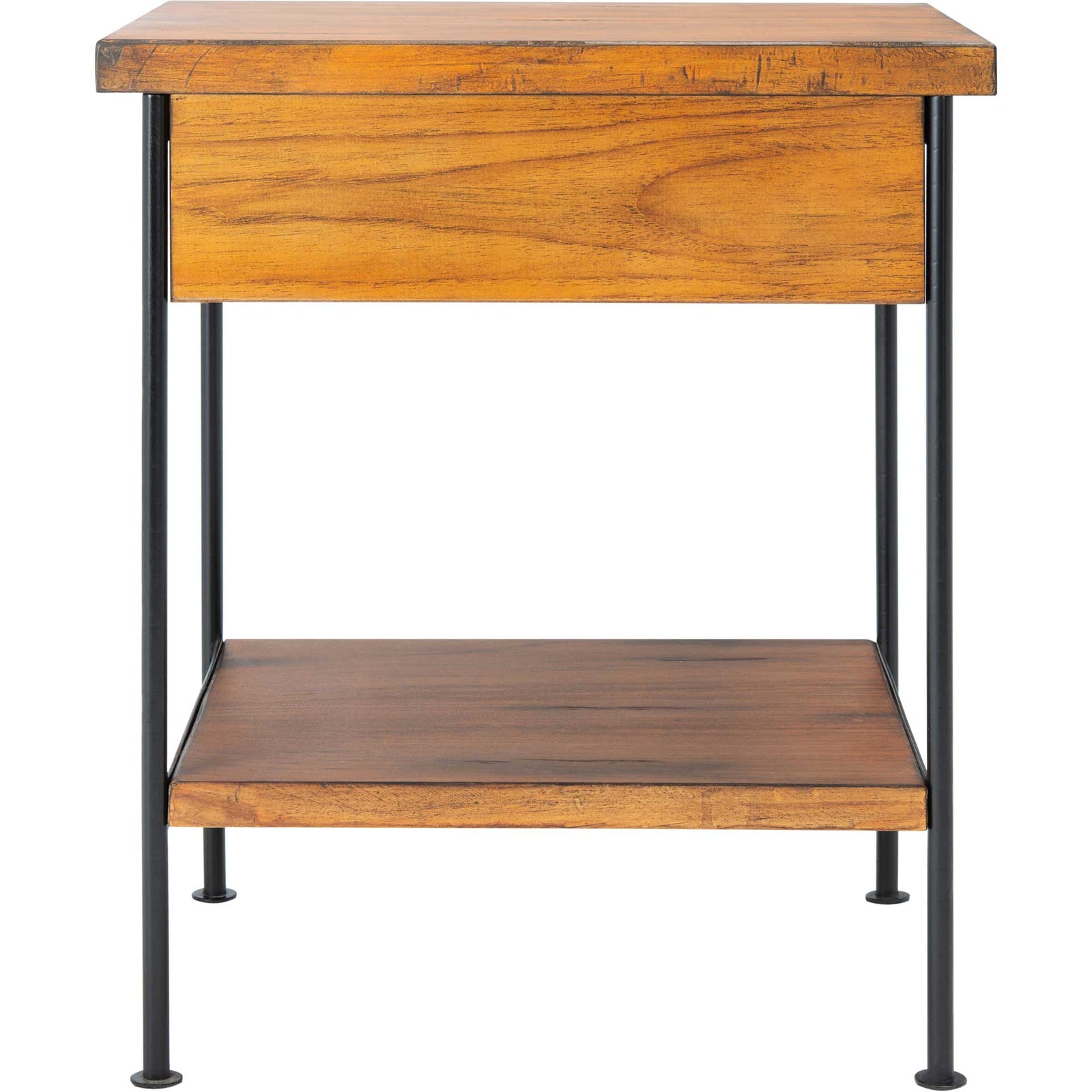 Eras 1 Drawer 1 Shelf Accent Table Brown/Black/Gold