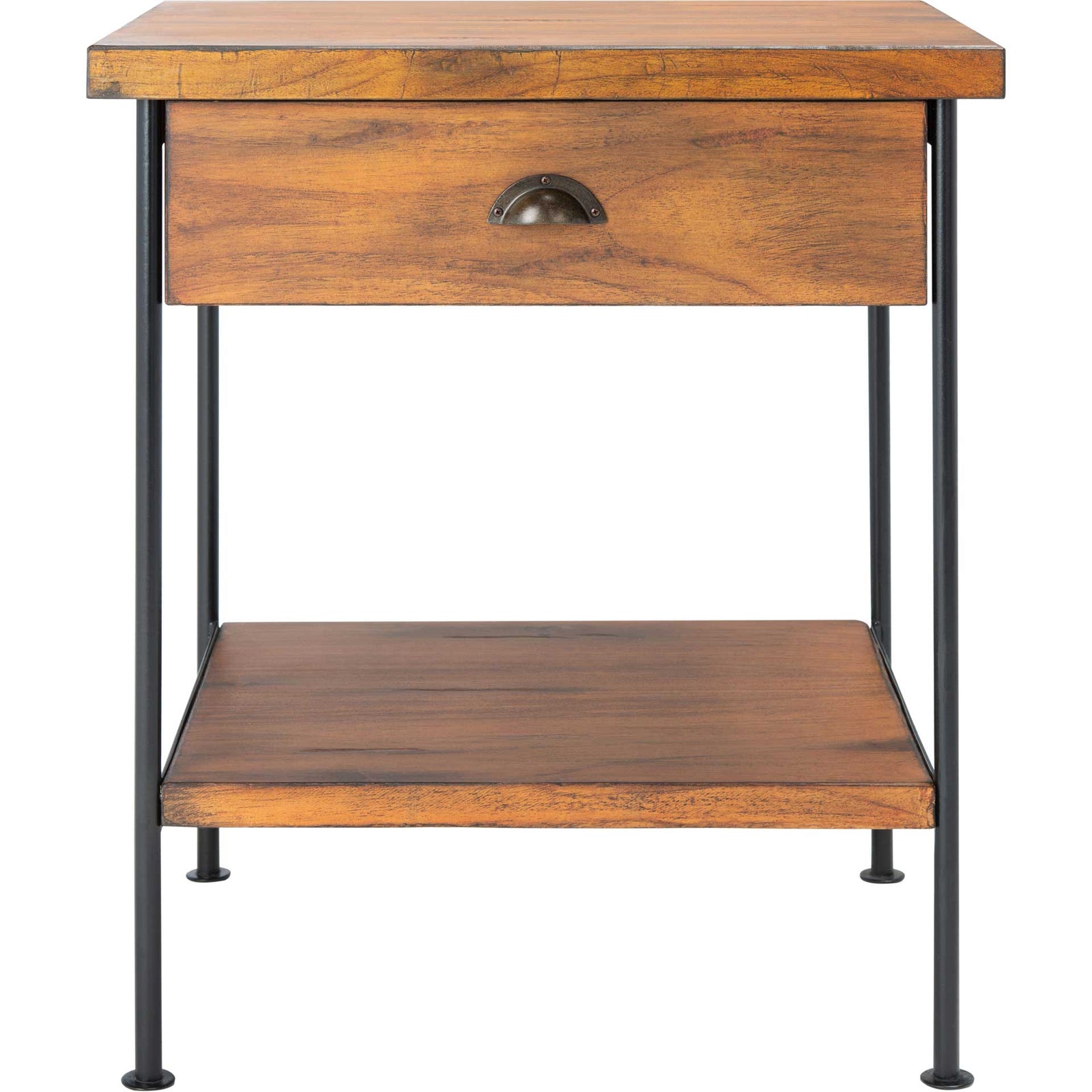 Eras 1 Drawer 1 Shelf Accent Table Brown/Black/Gold