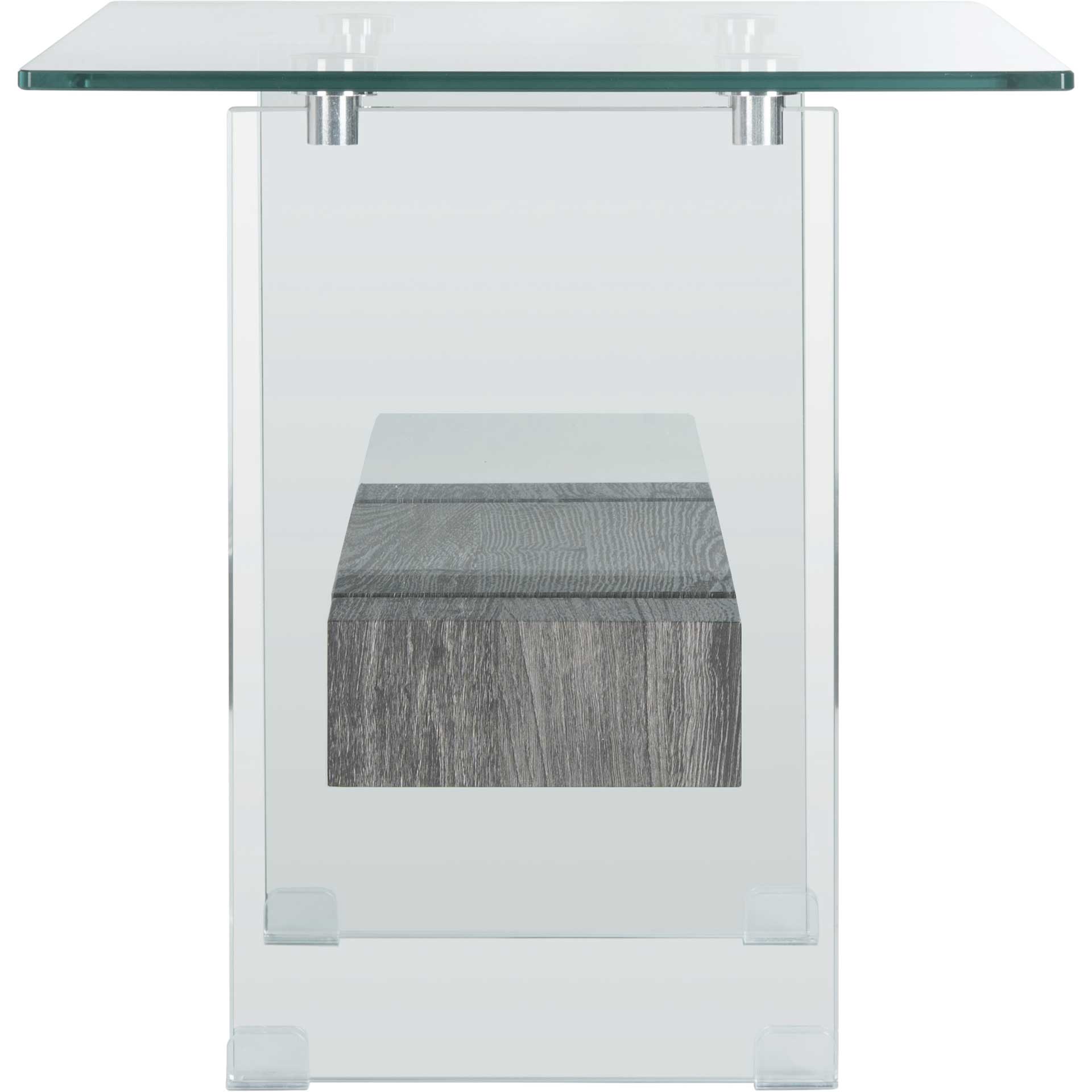 Karis Side Table Glass/Black Oak
