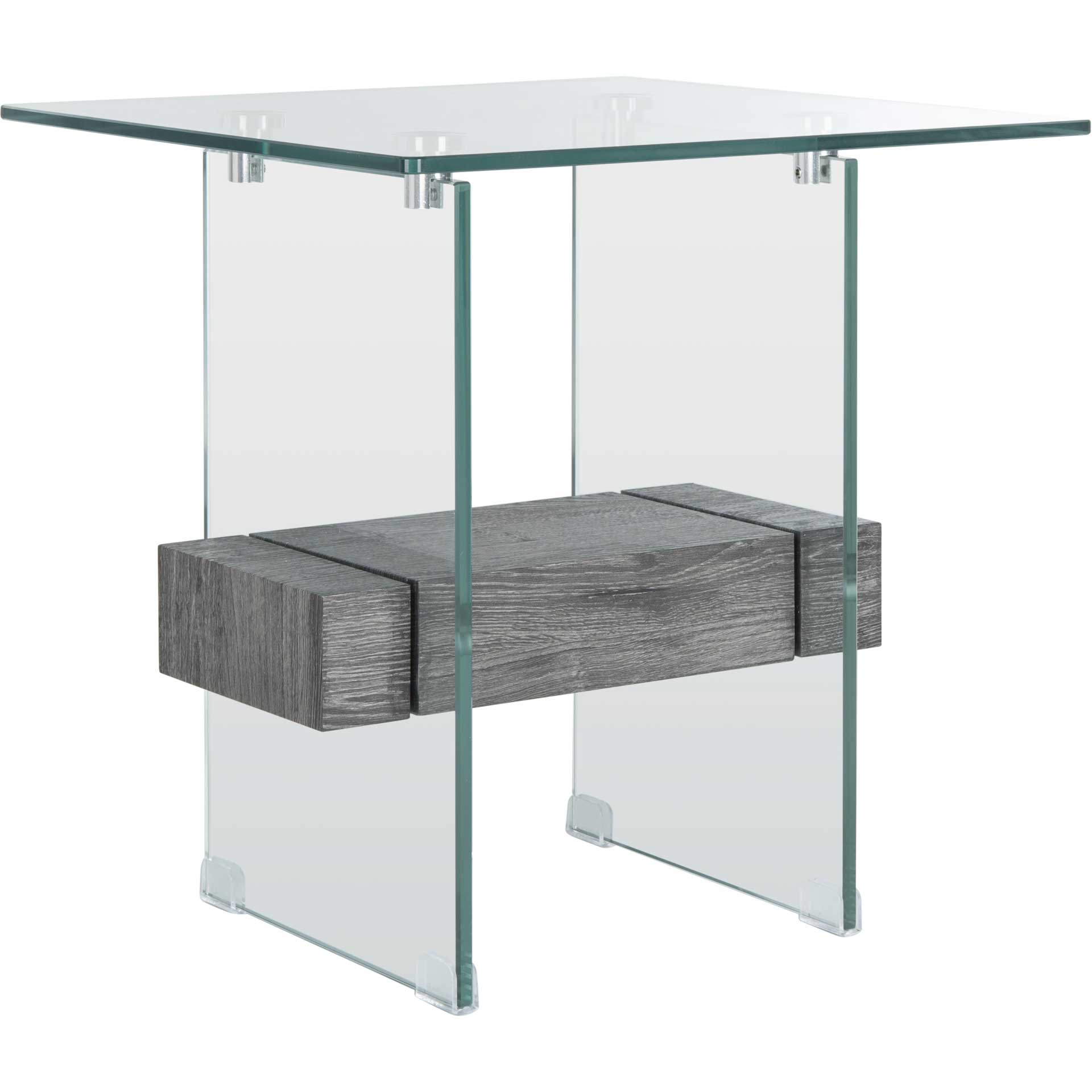Karis Side Table Glass/Black Oak