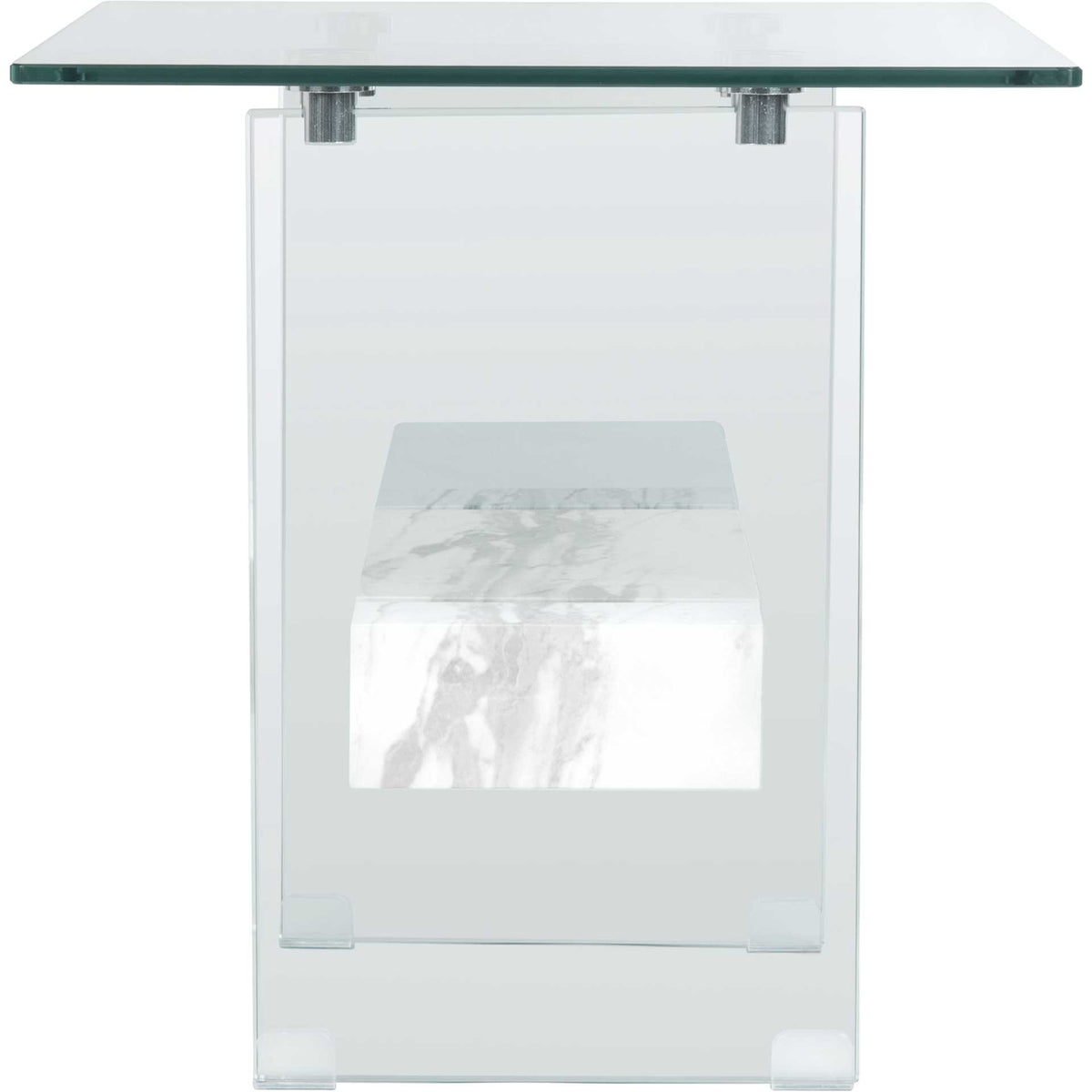 Karis Side Table Glass/White