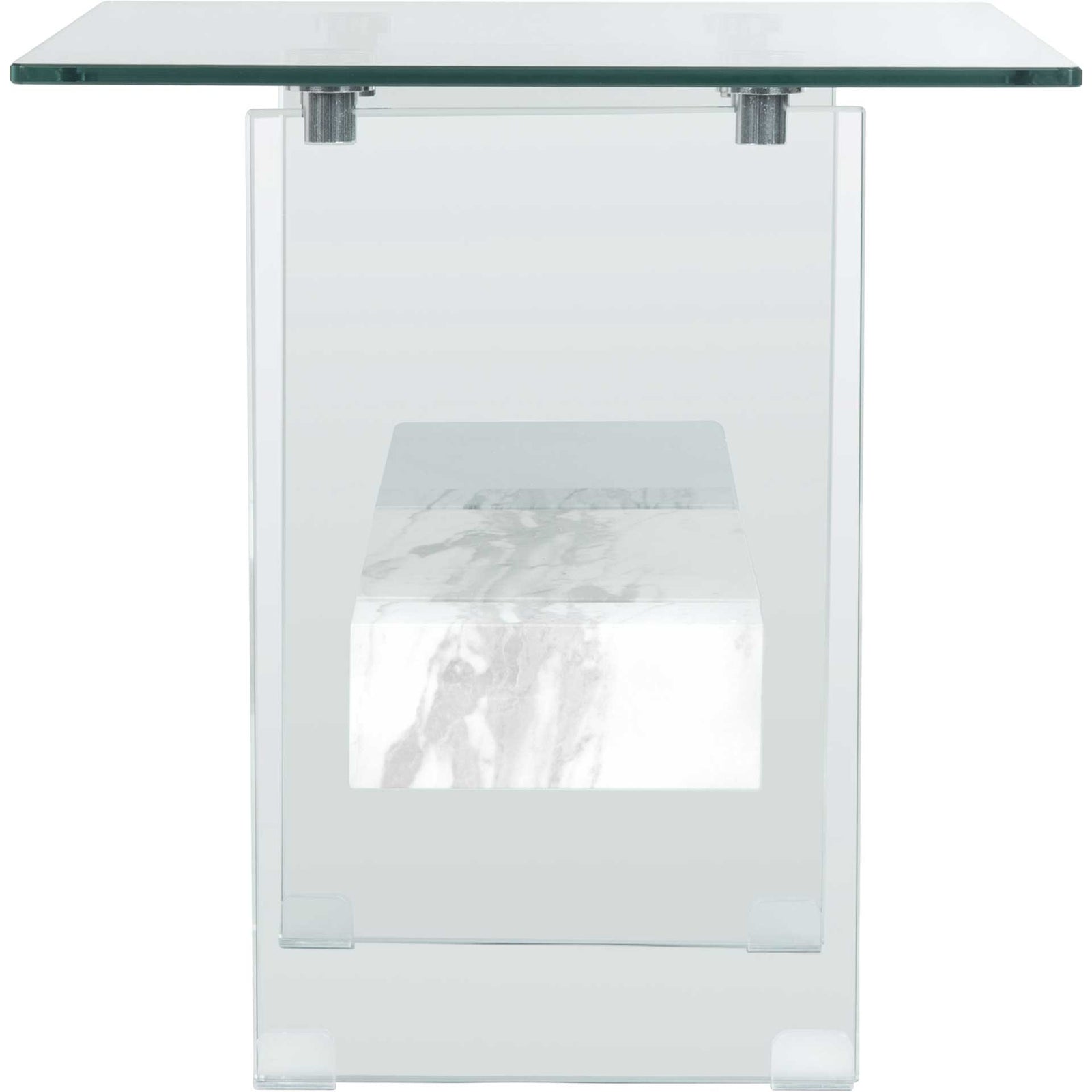 Karis Side Table Glass/White