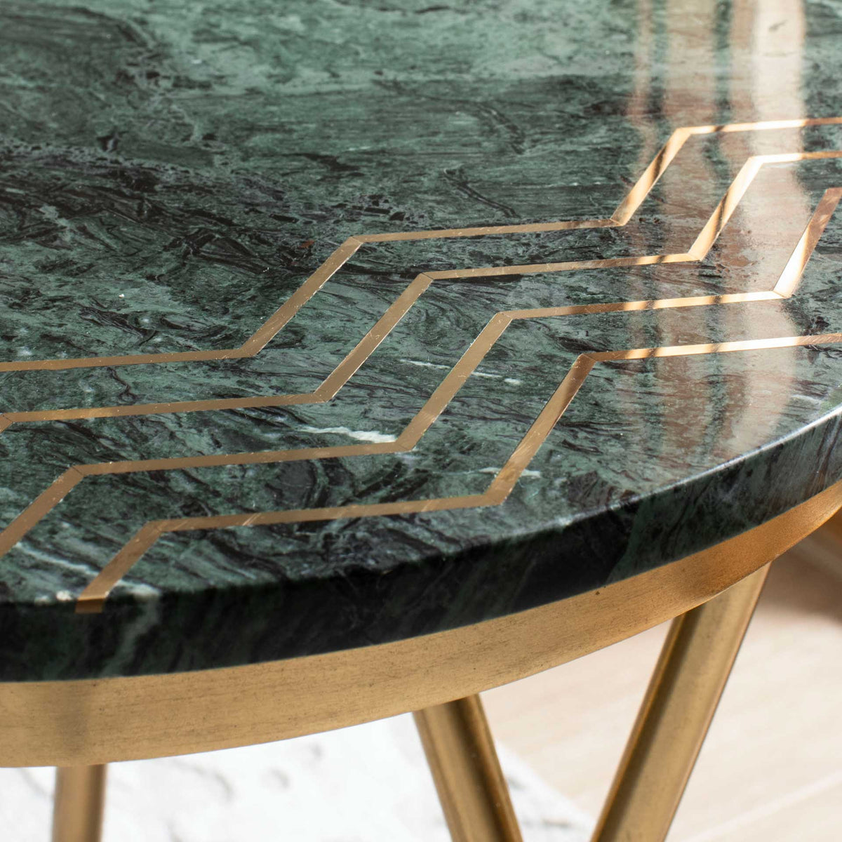 Constellation Marble Accent Table Dark Green/Black/Gold