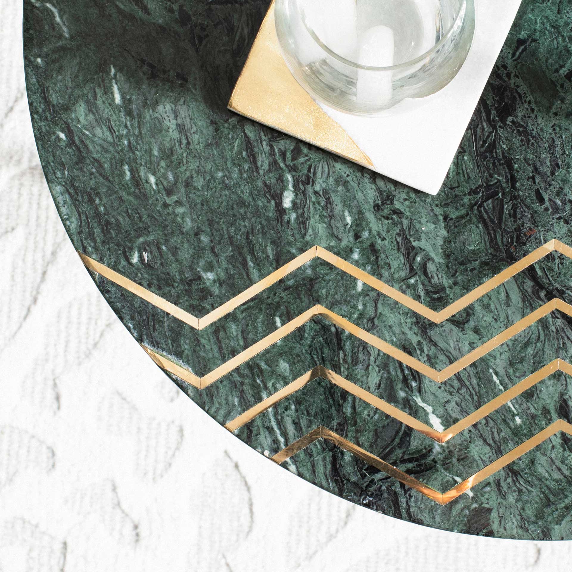 Constellation Marble Accent Table Dark Green/Black/Gold
