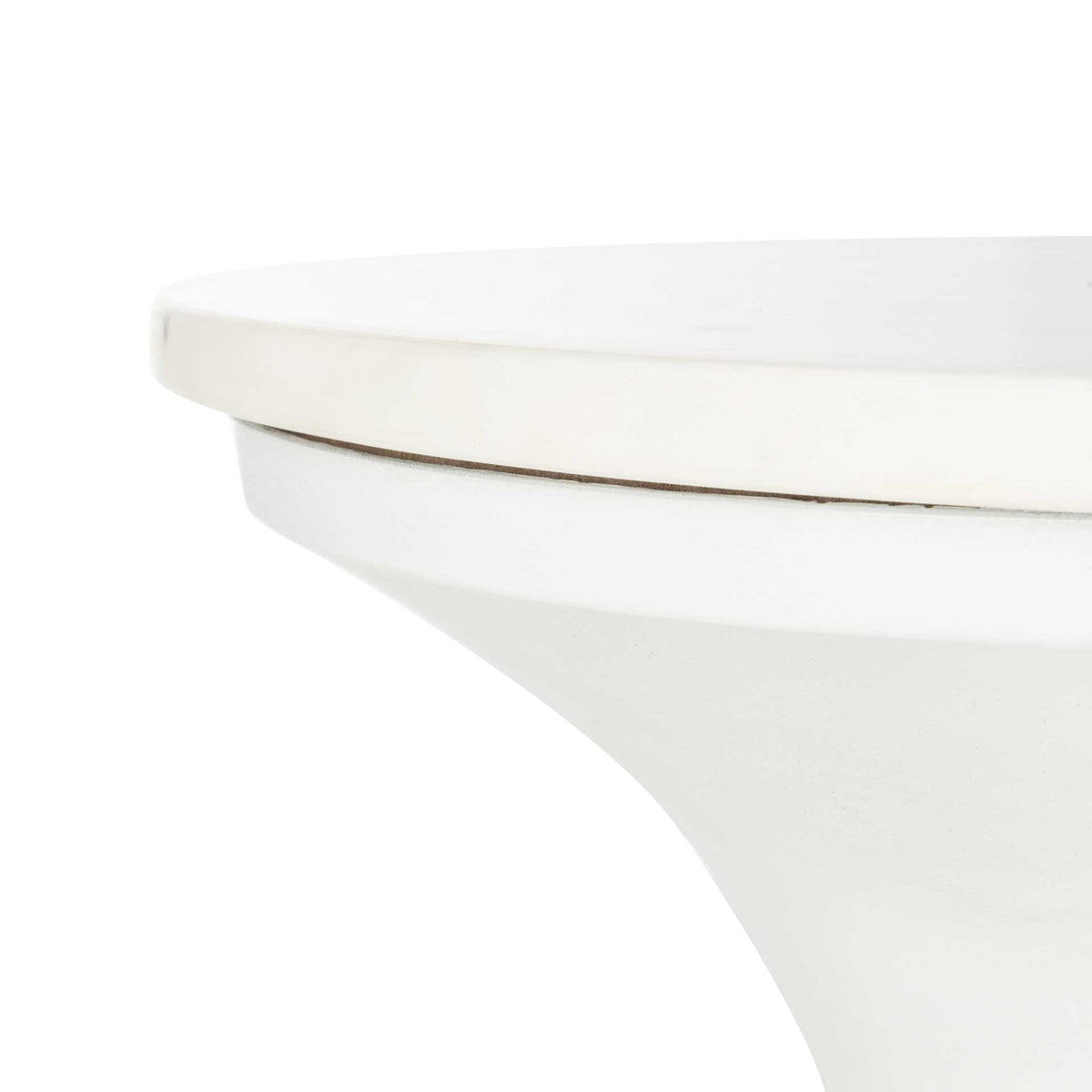 Michael Pedestal End Table White Marble/White