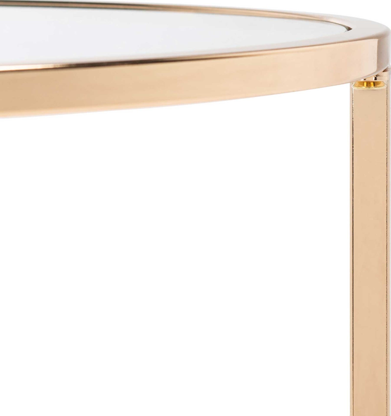 Kody Round Glass Side Table Gold/Glass
