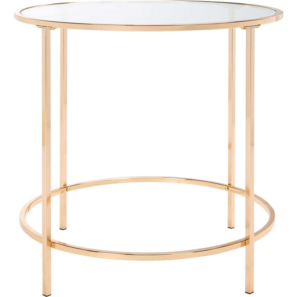 Kody Round Glass Side Table Gold/Glass