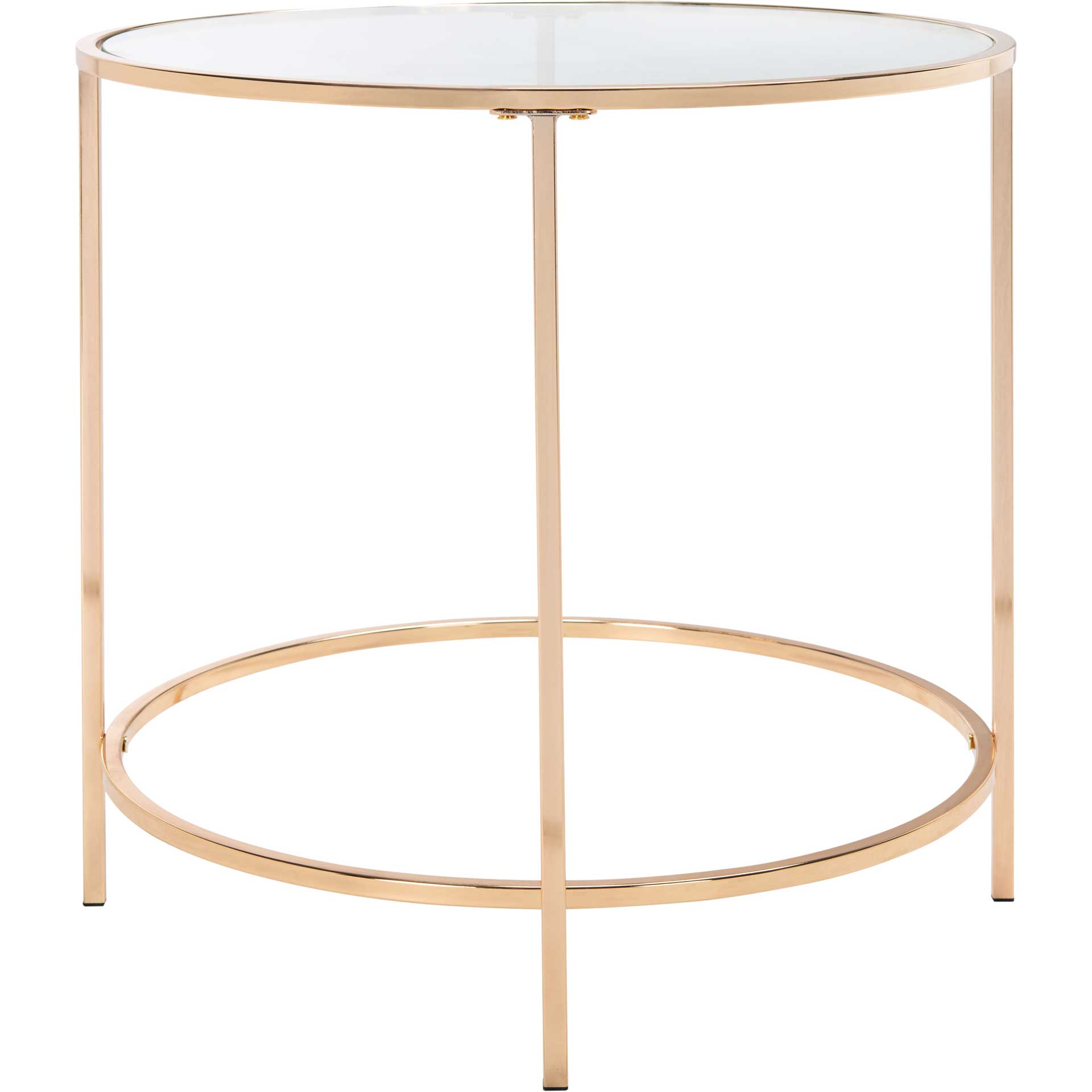 Kody Round Glass Side Table Gold/Glass