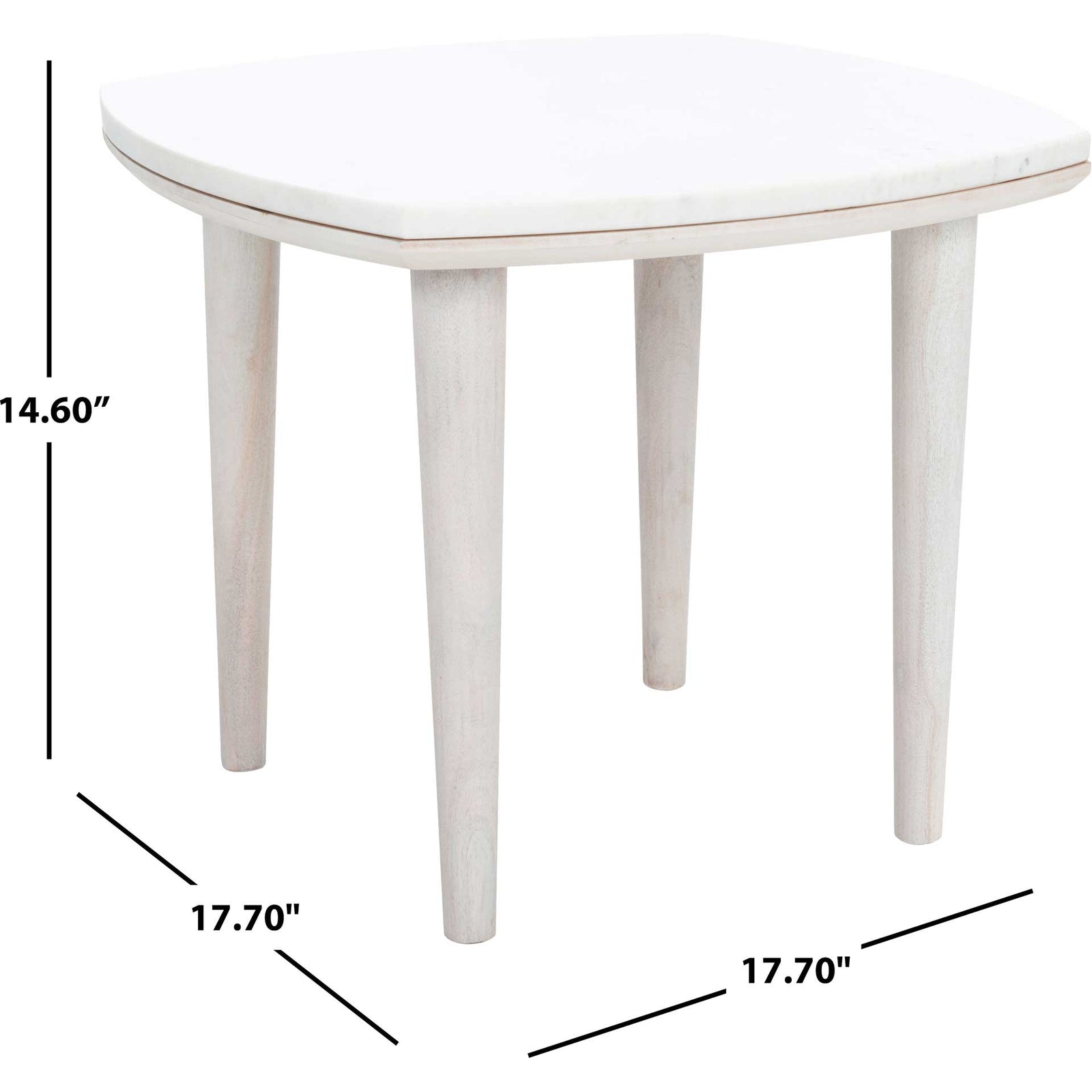 Larkspur Marble Side Table White Wash/White