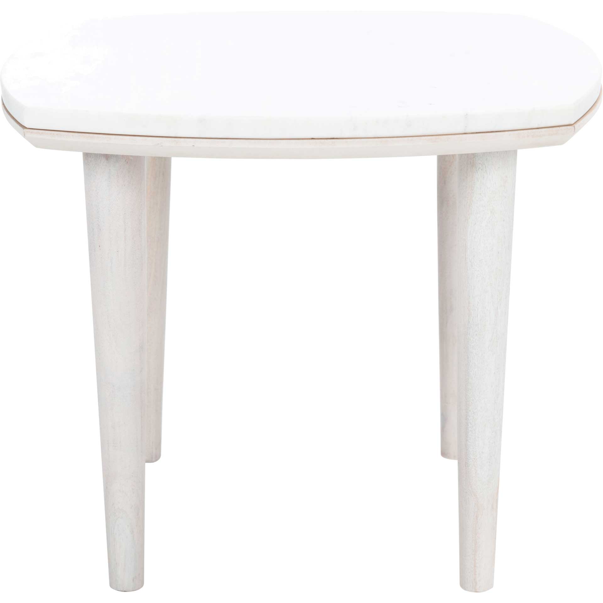 Larkspur Marble Side Table White Wash/White