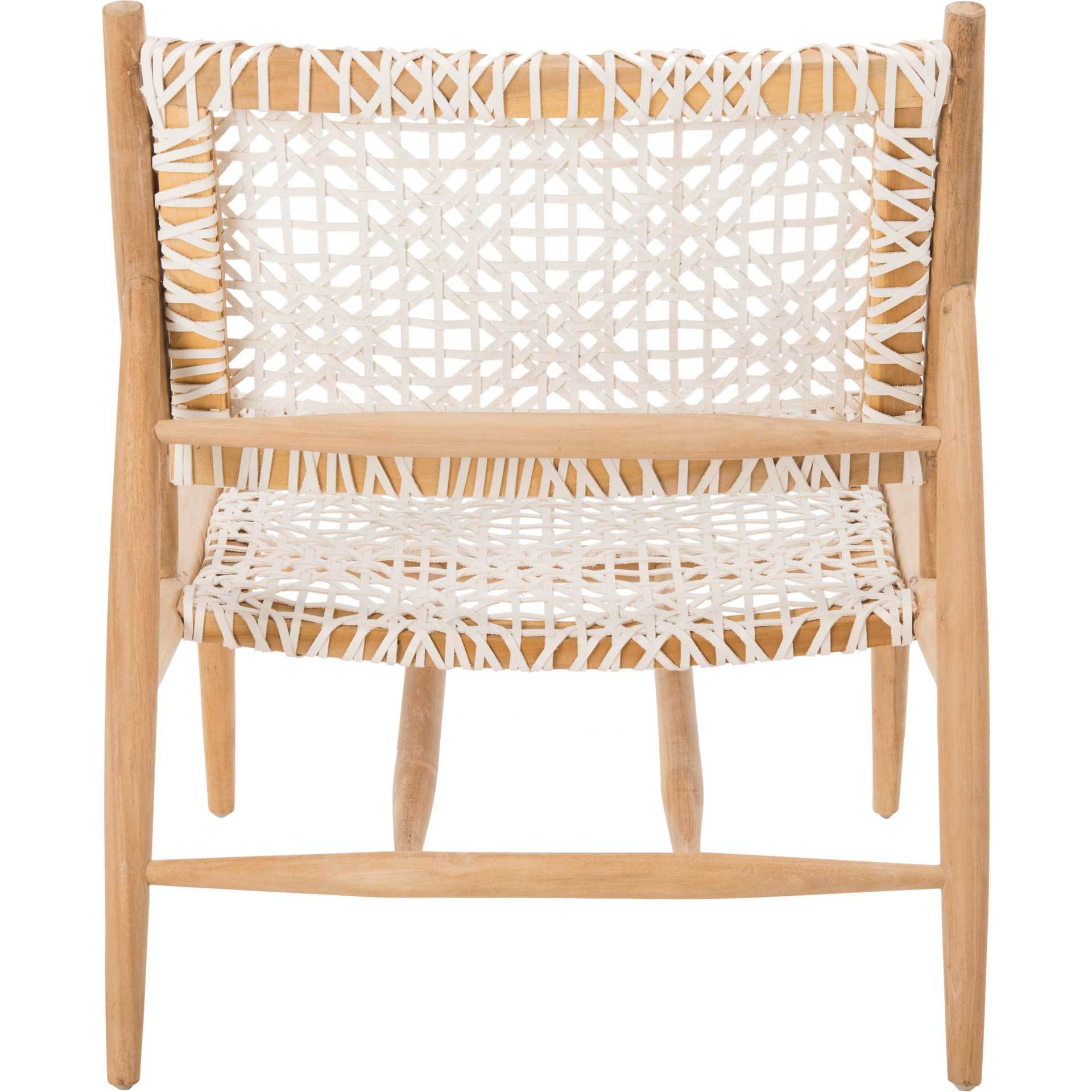 Baize Leather Weave Accent Chair