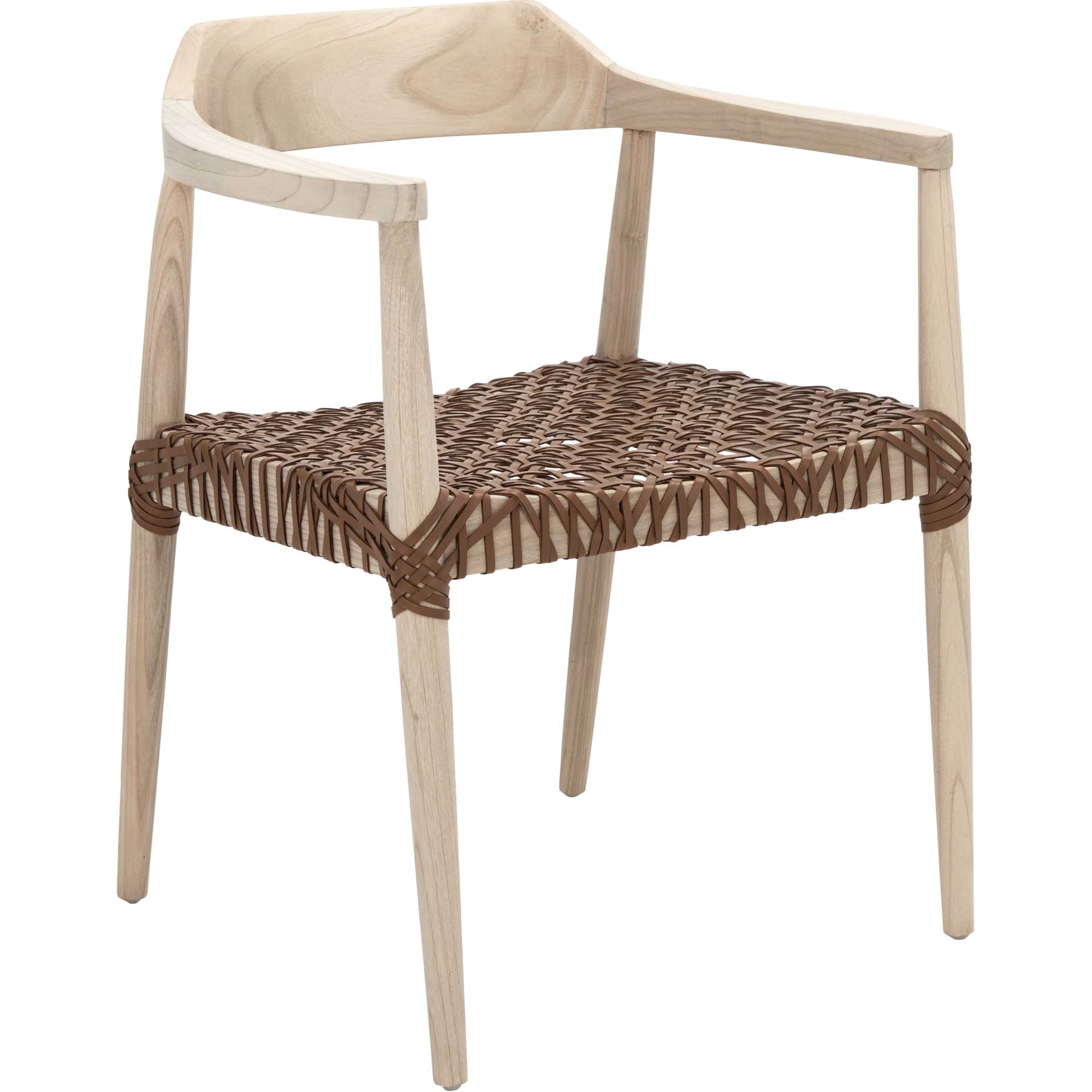Murray Leather Woven Accent Chair Natural