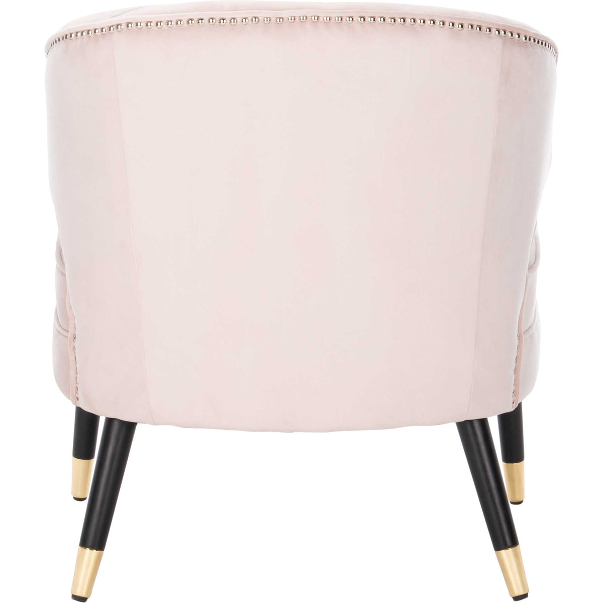 Stitch Wingback Accent Chair Pale Pink/Black