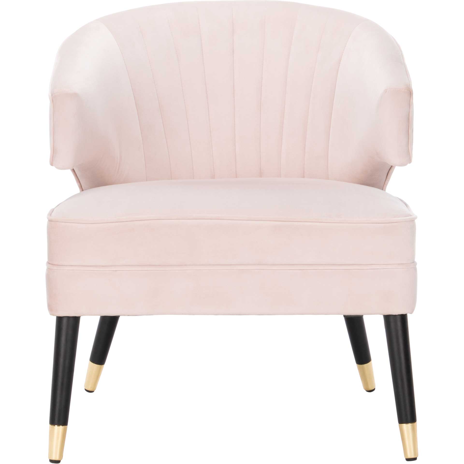 Stitch Wingback Accent Chair Pale Pink/Black