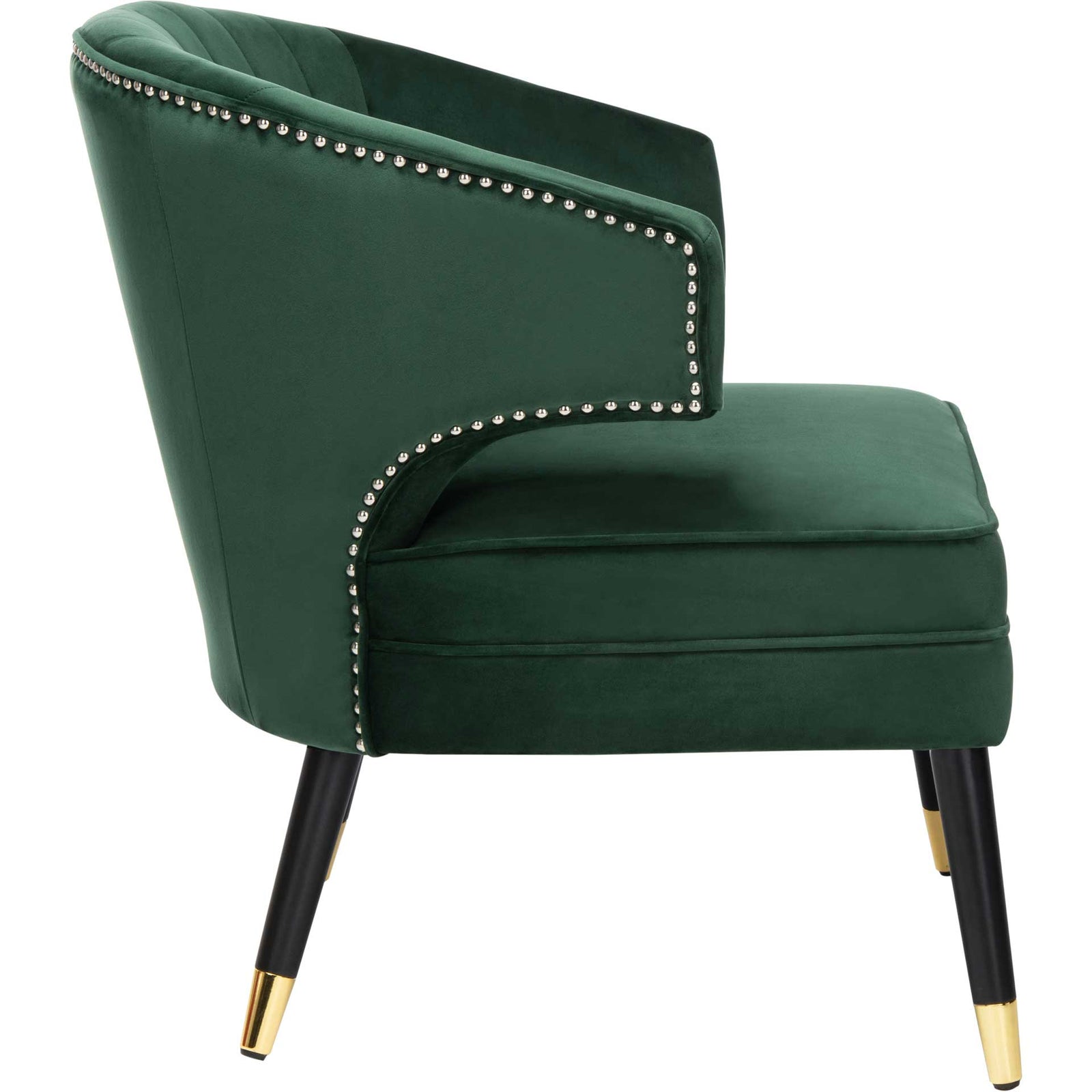 Stitch Wingback Accent Chair Forest Green/Black