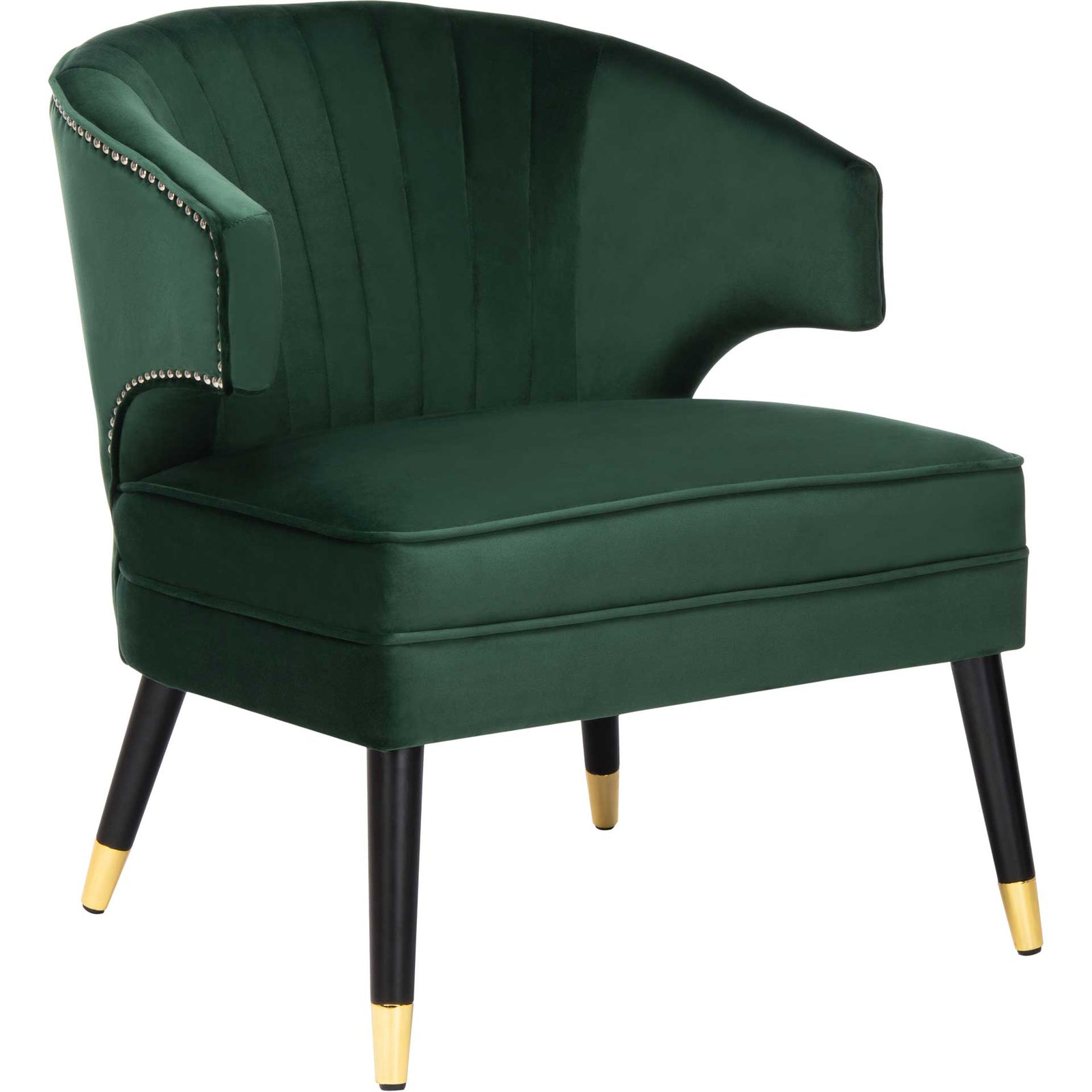 Stitch Wingback Accent Chair Forest Green/Black