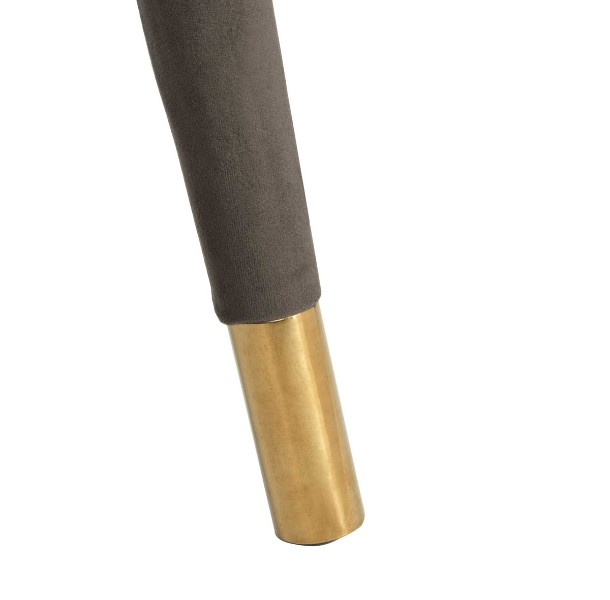 Shale gray tapered leg finished with a lustrous gold metal cap