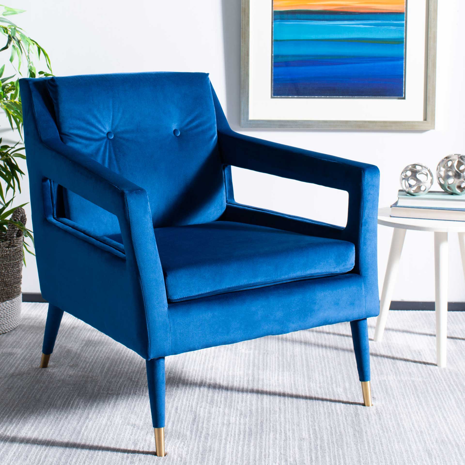 Malloy Tufted Accent Chair Navy