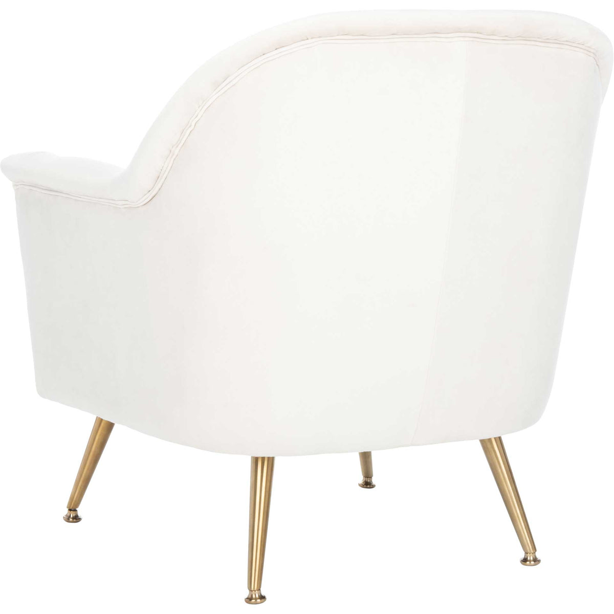 Brendan Mid Century Arm Chair Ivory/Brass