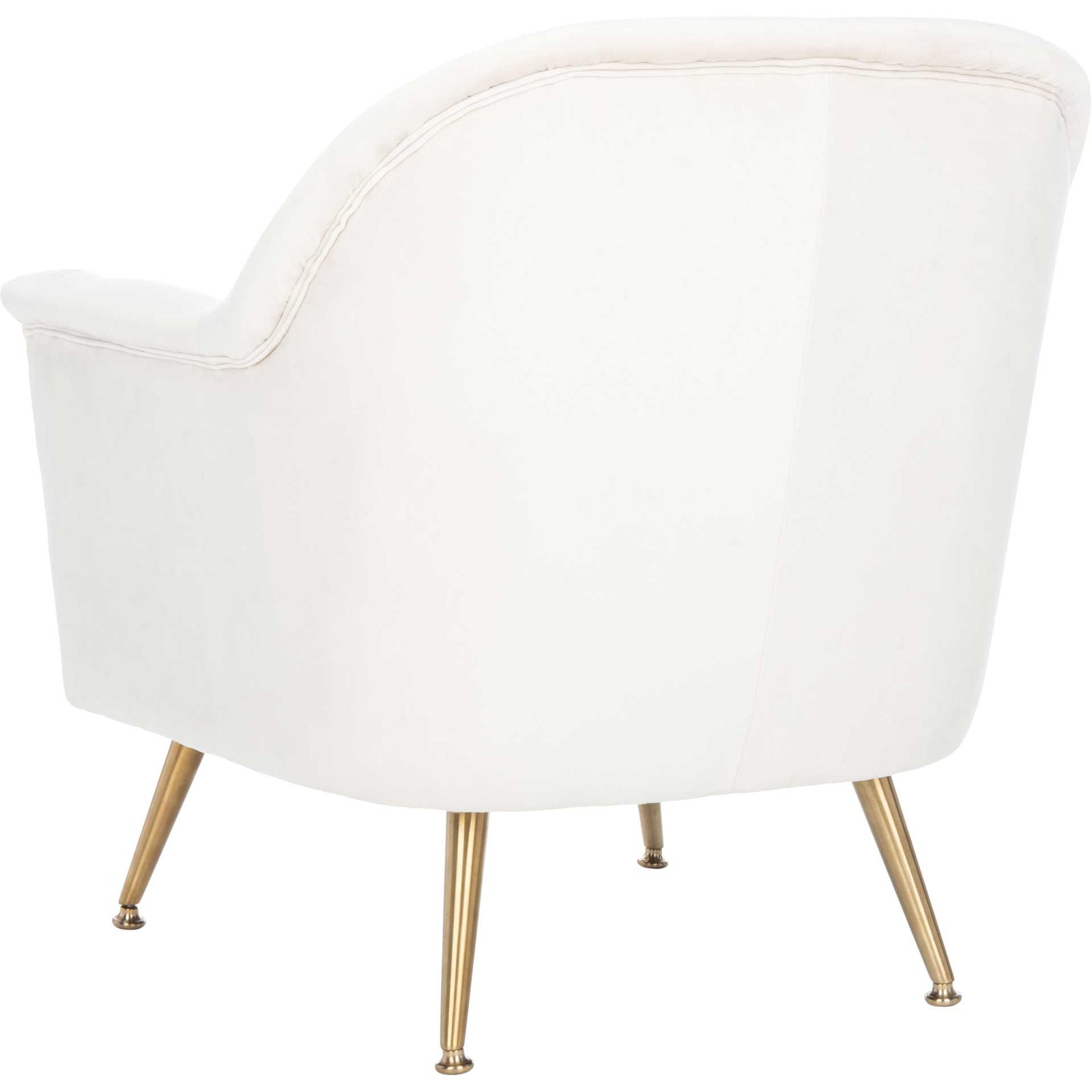 Brendan Mid Century Arm Chair Ivory/Brass