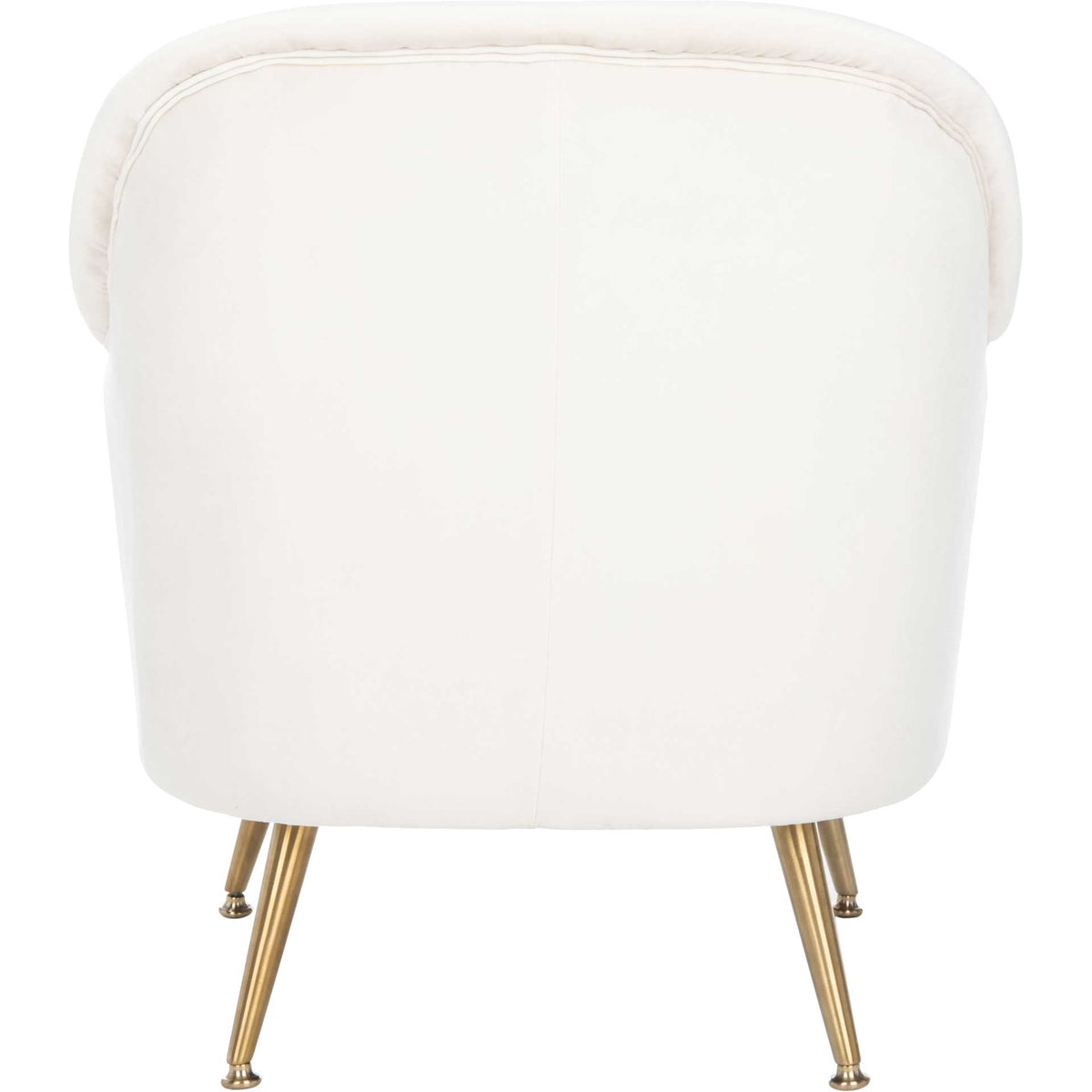 Brendan Mid Century Arm Chair Ivory/Brass