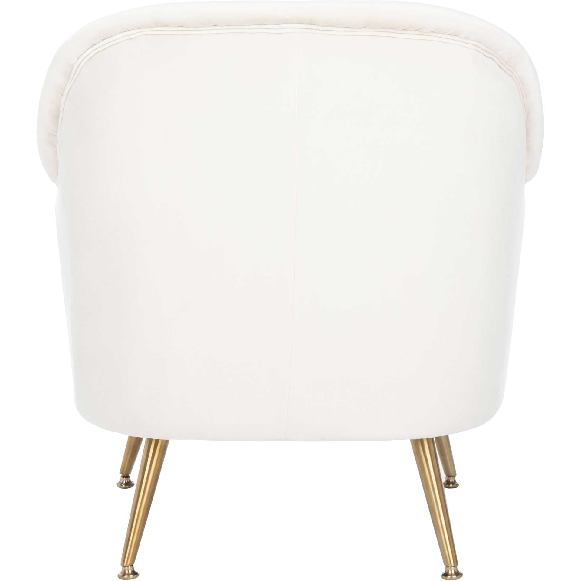 Brendan Mid Century Arm Chair Ivory/Brass