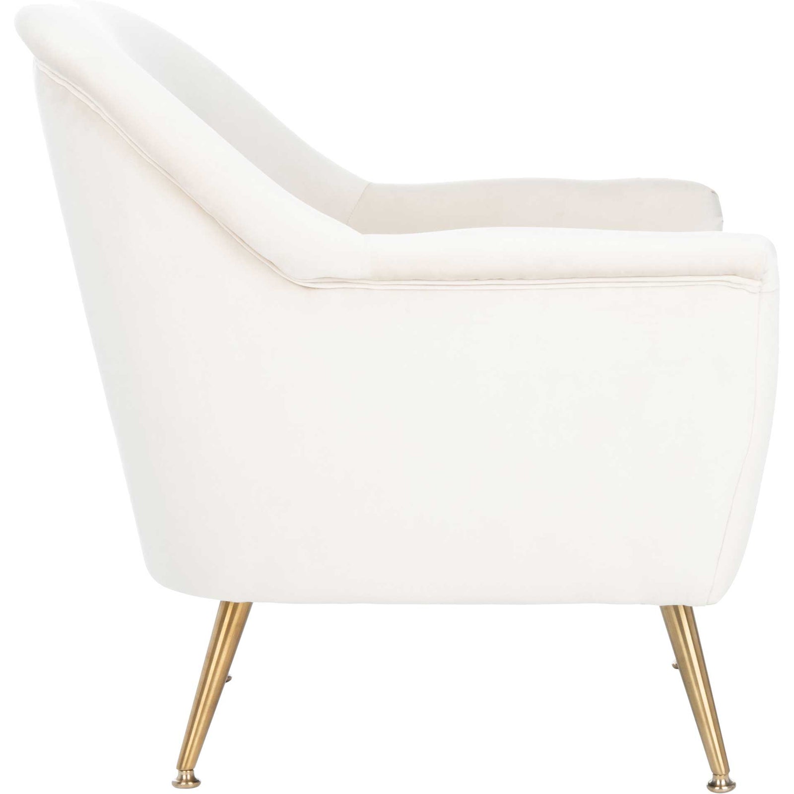Brendan Mid Century Arm Chair Ivory/Brass