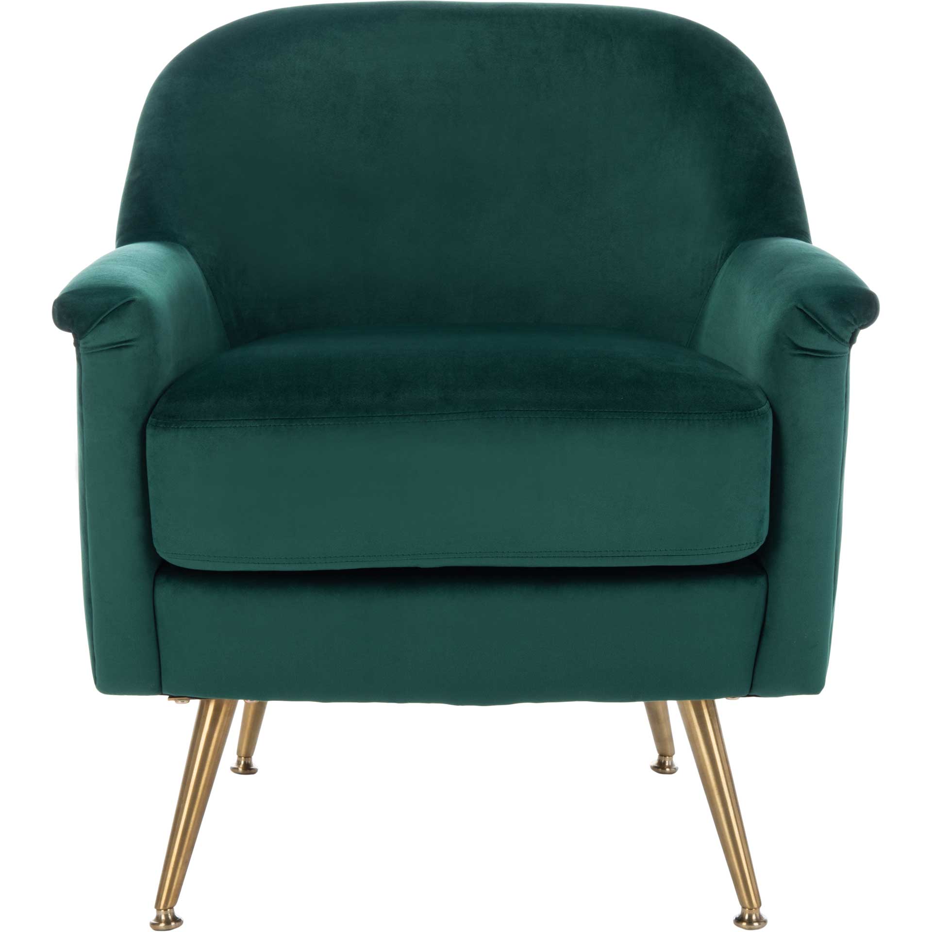 Brendan Mid Century Arm Chair Emerald/Brass