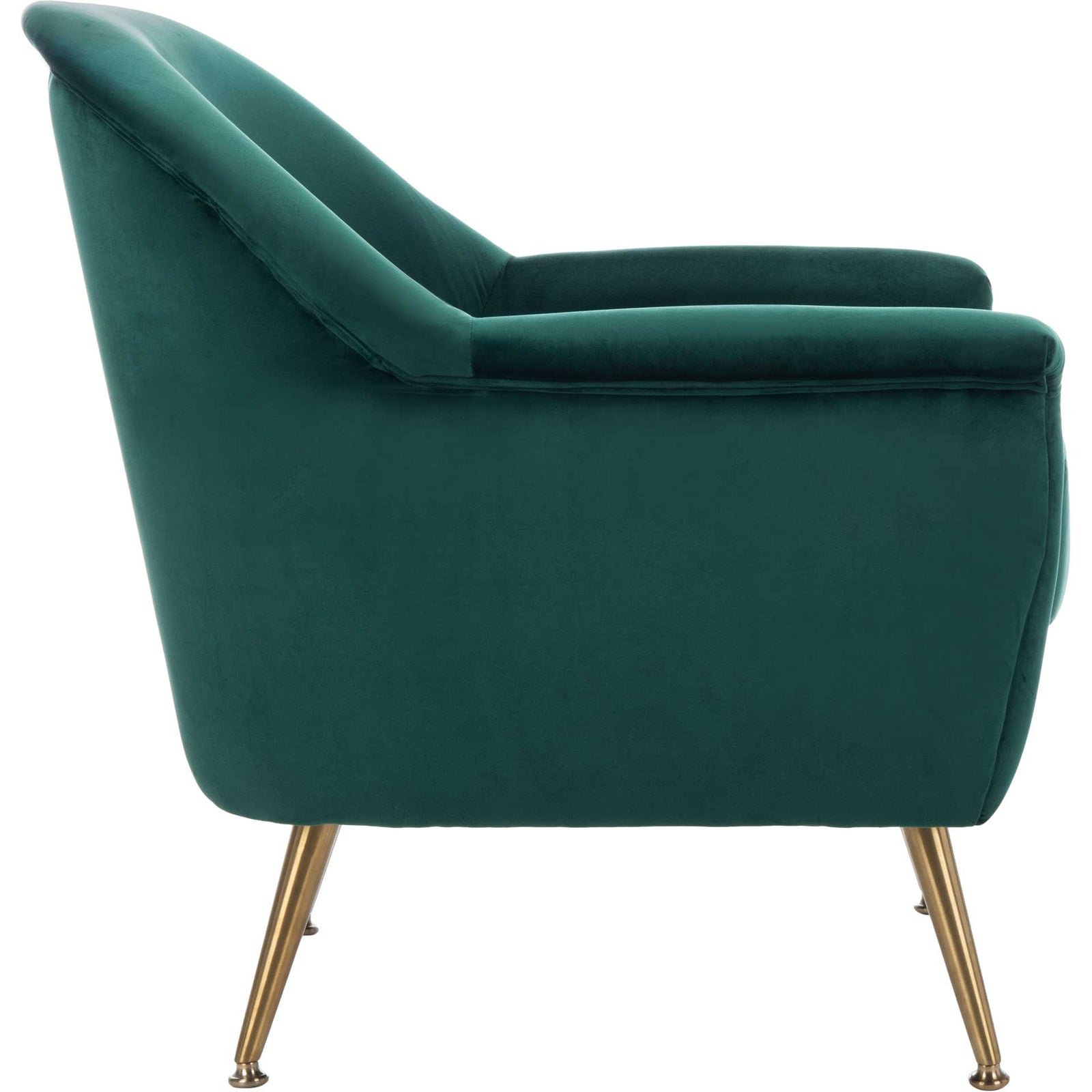 Brendan Mid Century Arm Chair Emerald/Brass