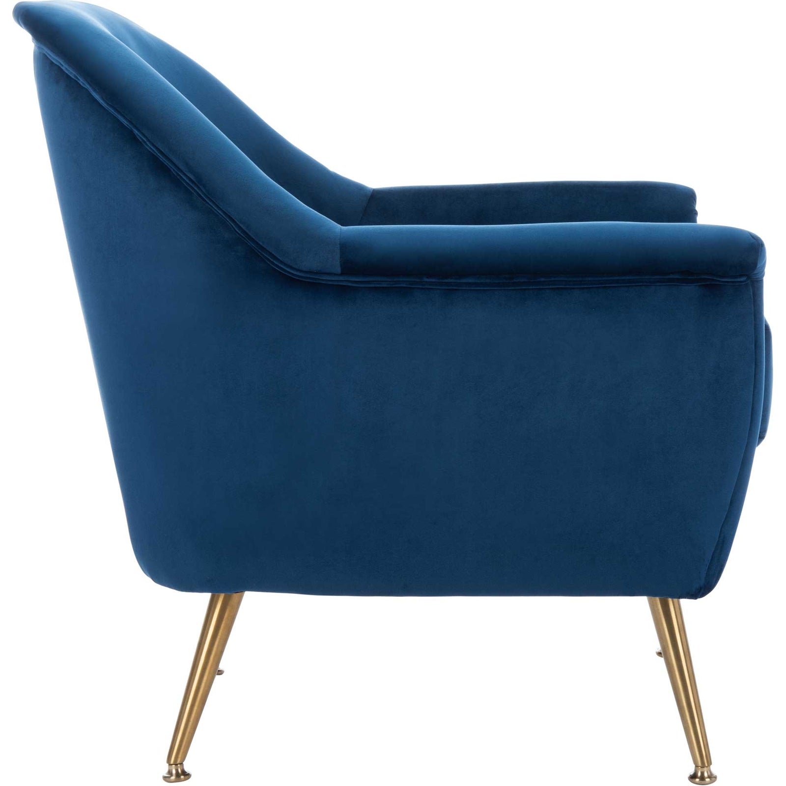 Brendan Mid Century Arm Chair Navy/Brass