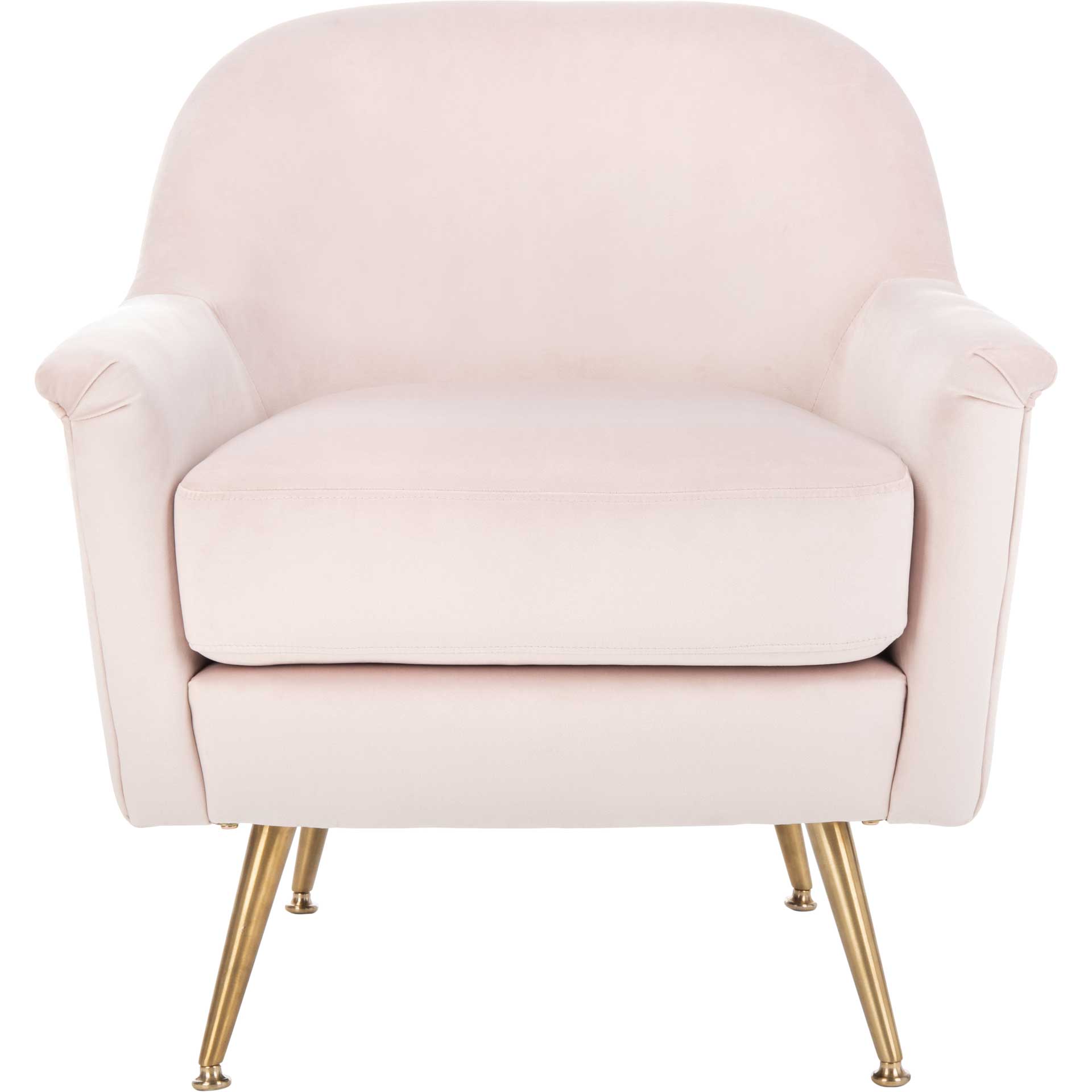 Brendan Mid Century Arm Chair Blush Pink/Brass