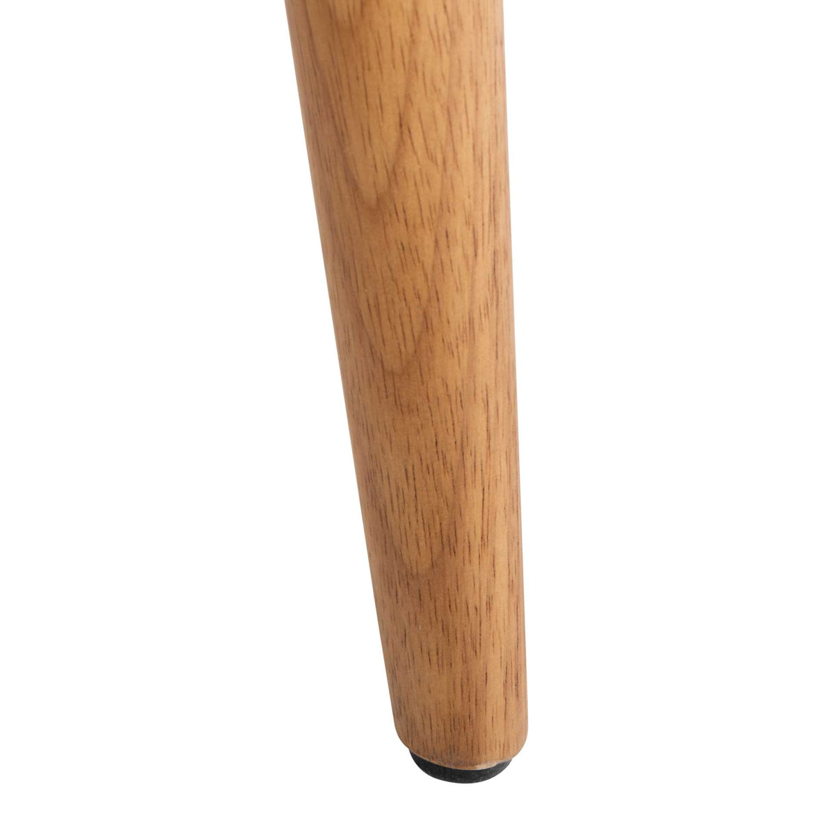 A tapered natural oak leg adds warmth beneath the olive velvet chair