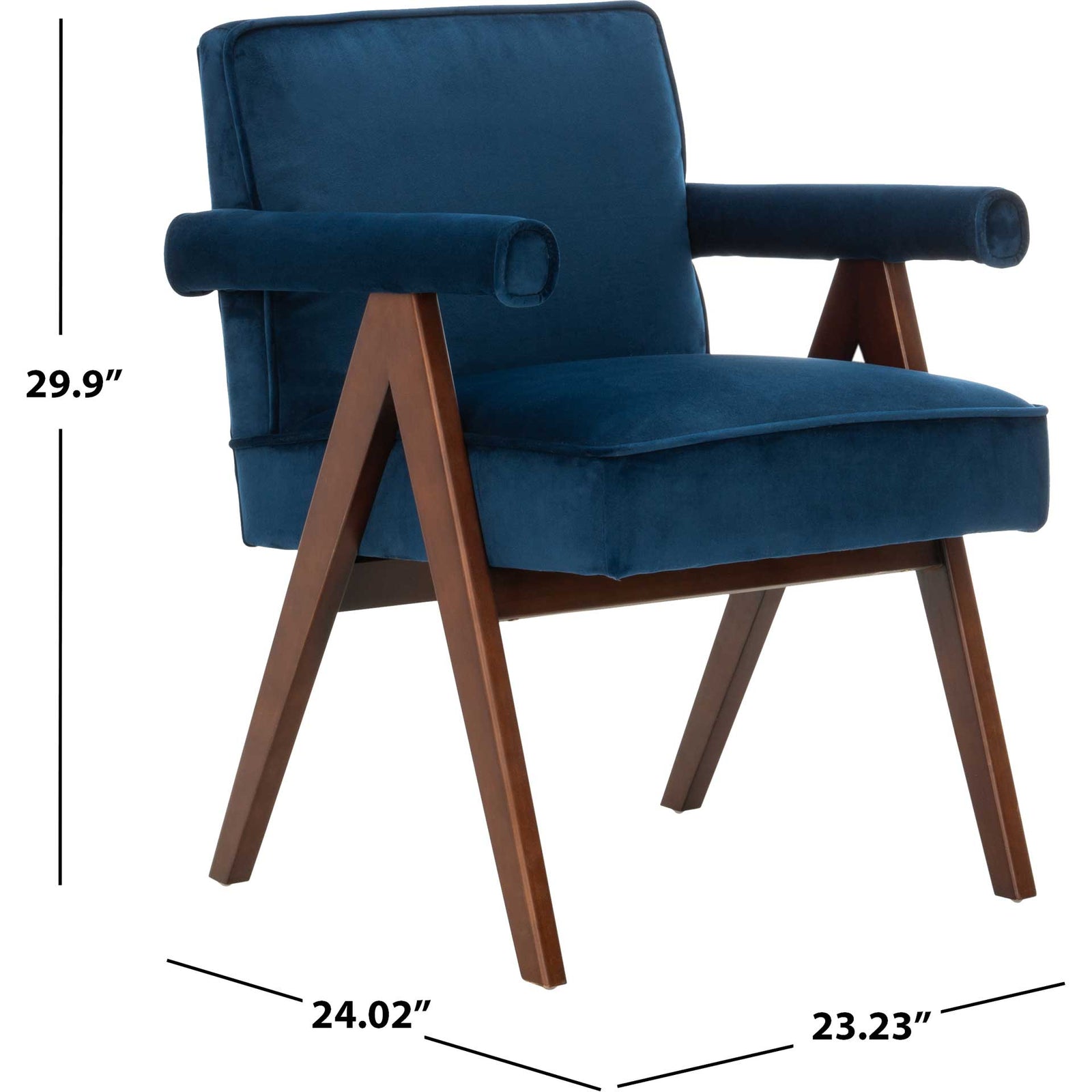 Sunflower Mid Century Arm Chair Navy/Walnut