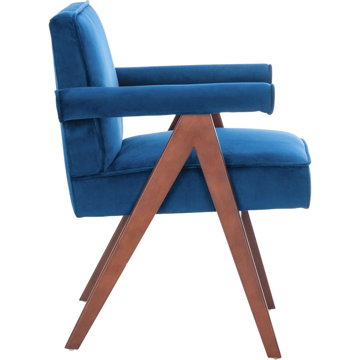 Sunflower Mid Century Arm Chair Navy/Walnut