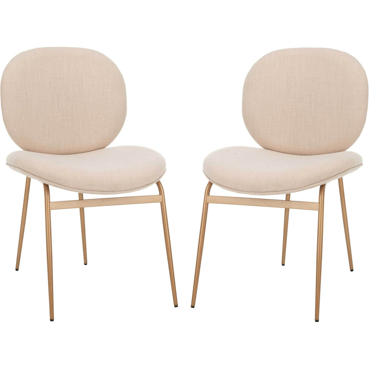 Jorden Round Side Chair Beige/Gold (Set of 2)