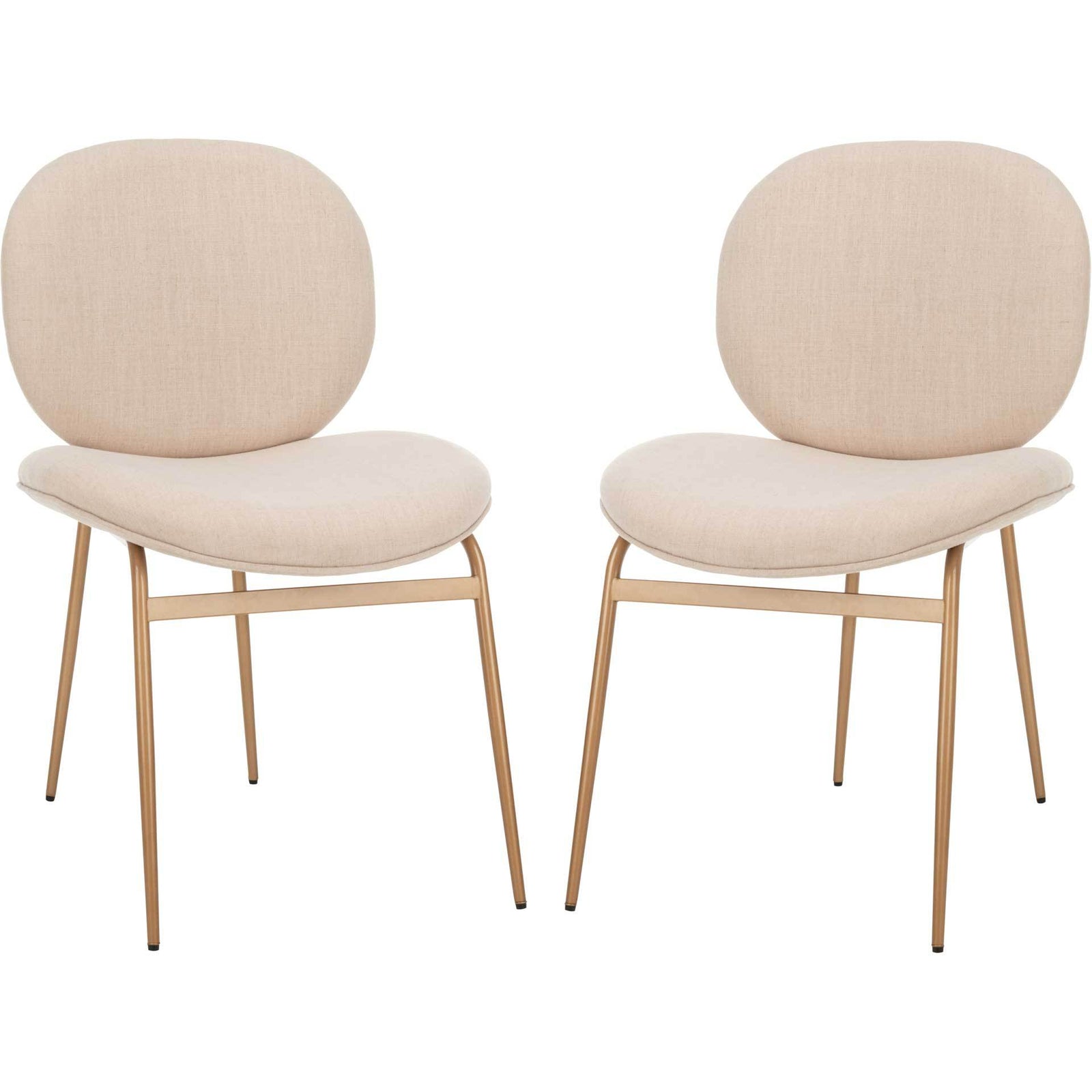 Jorden Round Side Chair Beige/Gold (Set of 2)