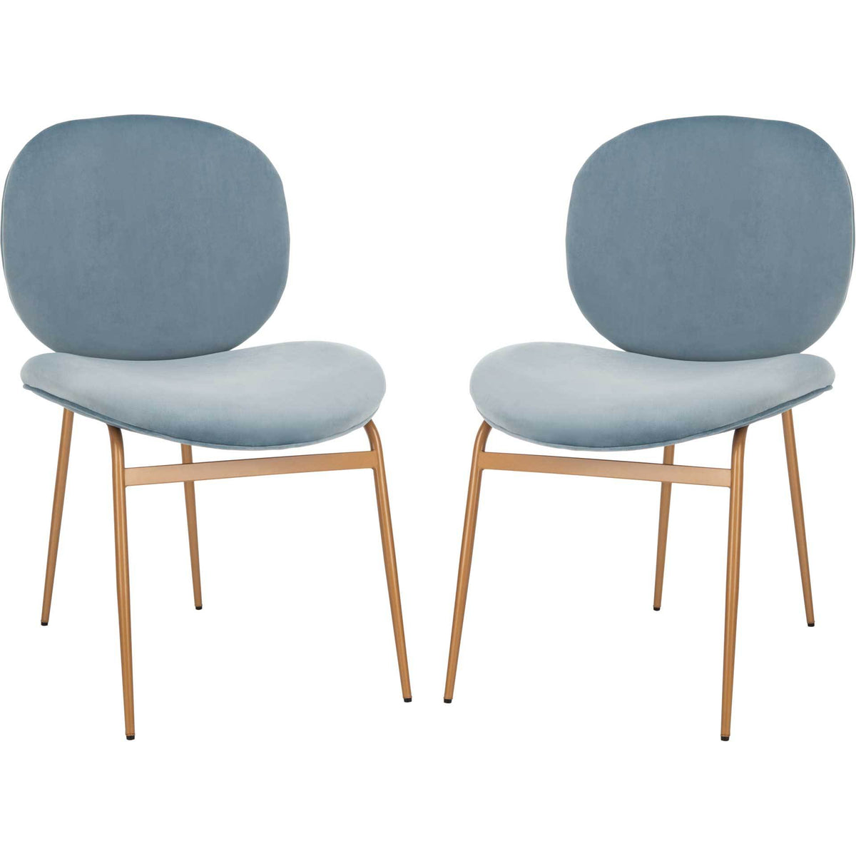 Jorden Round Side Chair Slate Blue/Gold (Set of 2)