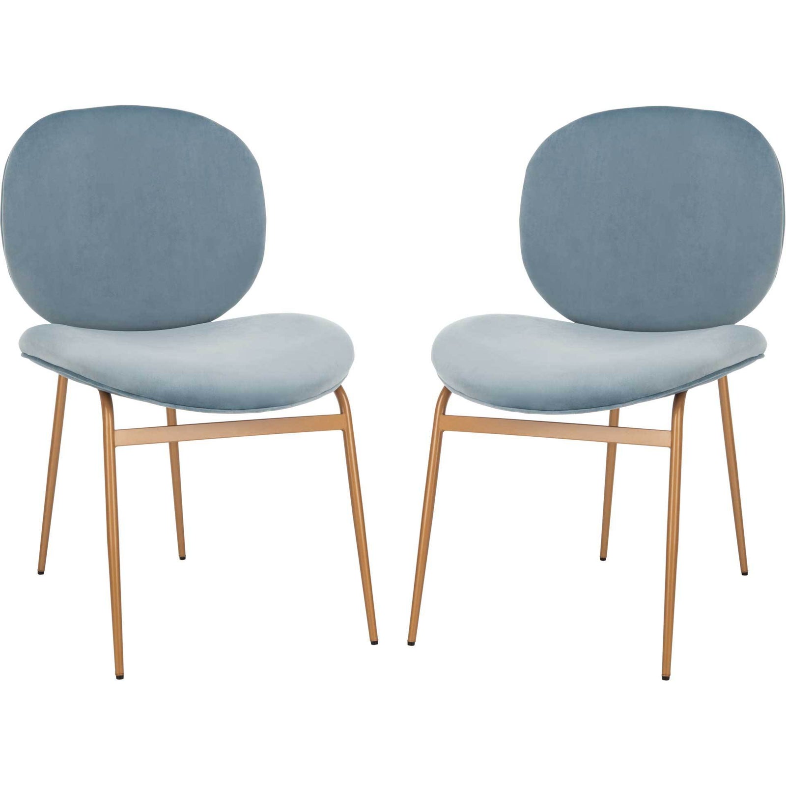 Jorden Round Side Chair Slate Blue/Gold (Set of 2)