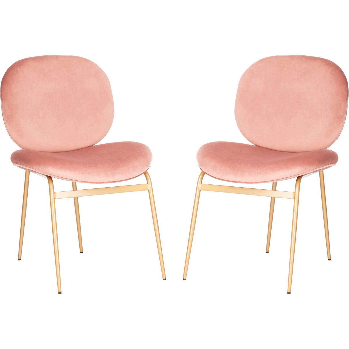 Jorden Round Side Chair Dusty Rose/Gold (Set of 2)