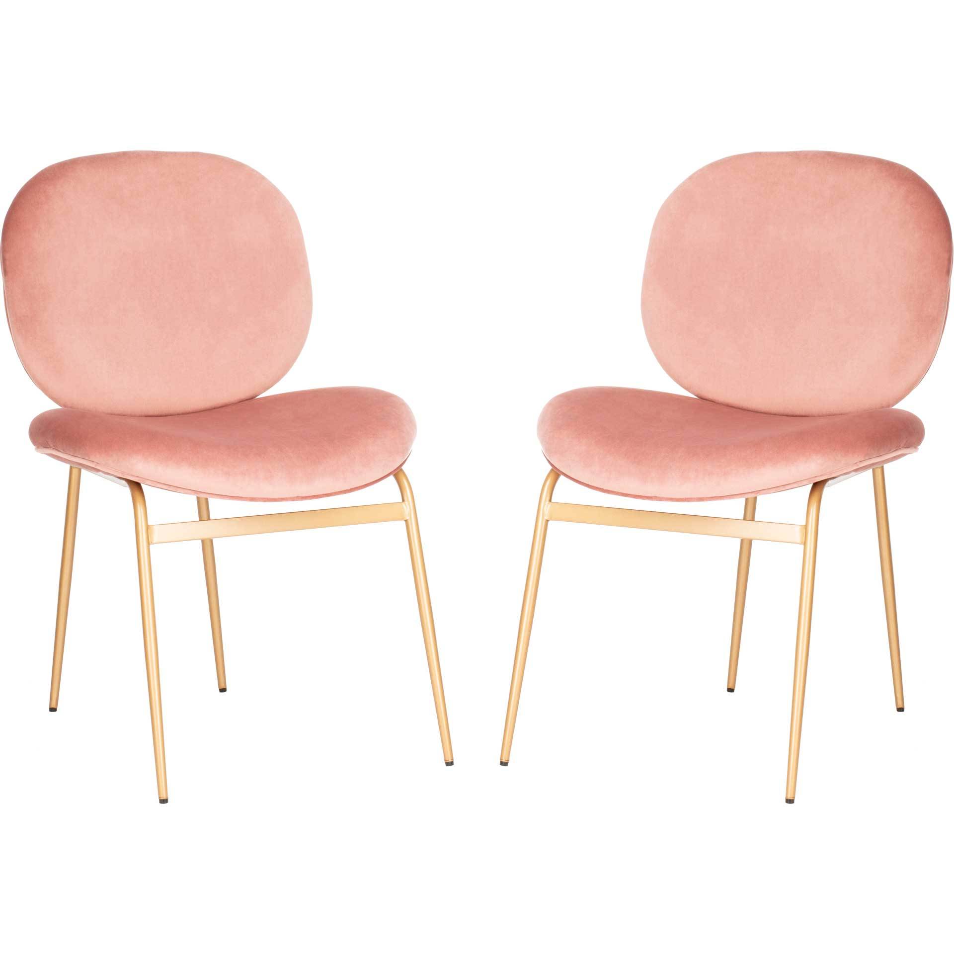Jorden Round Side Chair Dusty Rose/Gold (Set of 2)