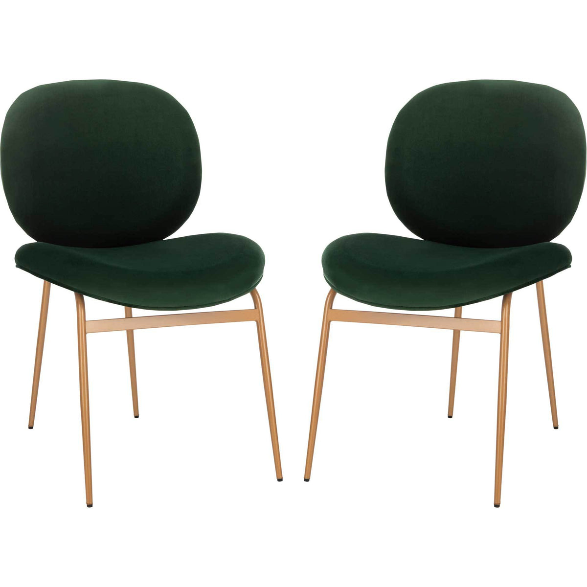 Jorden Round Side Chair Malachite Green/Gold (Set of 2)