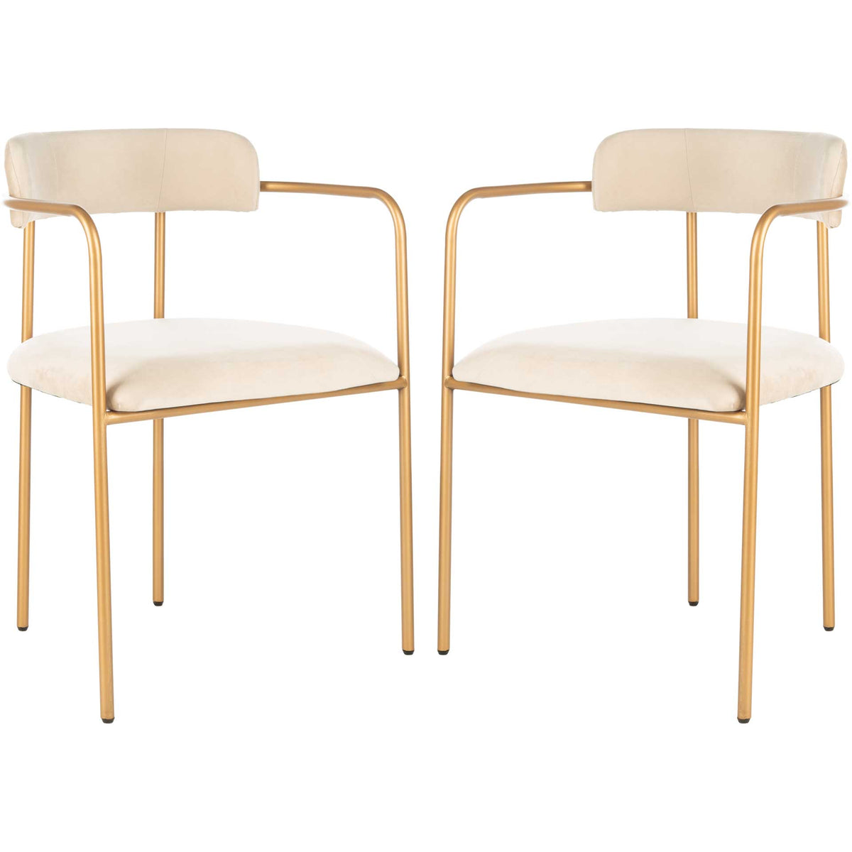 Callahan Side Chair Beige/Gold (Set of 2)
