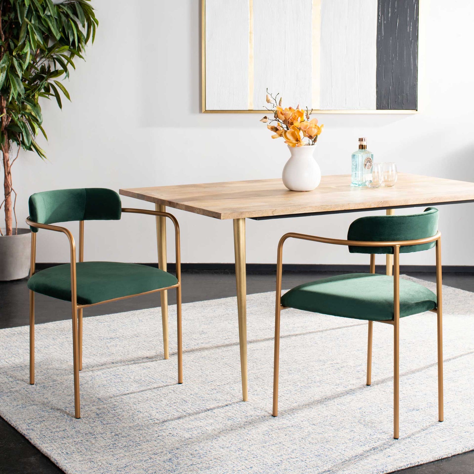 Callahan Side Chair Malachite Green/Gold (Set of 2)