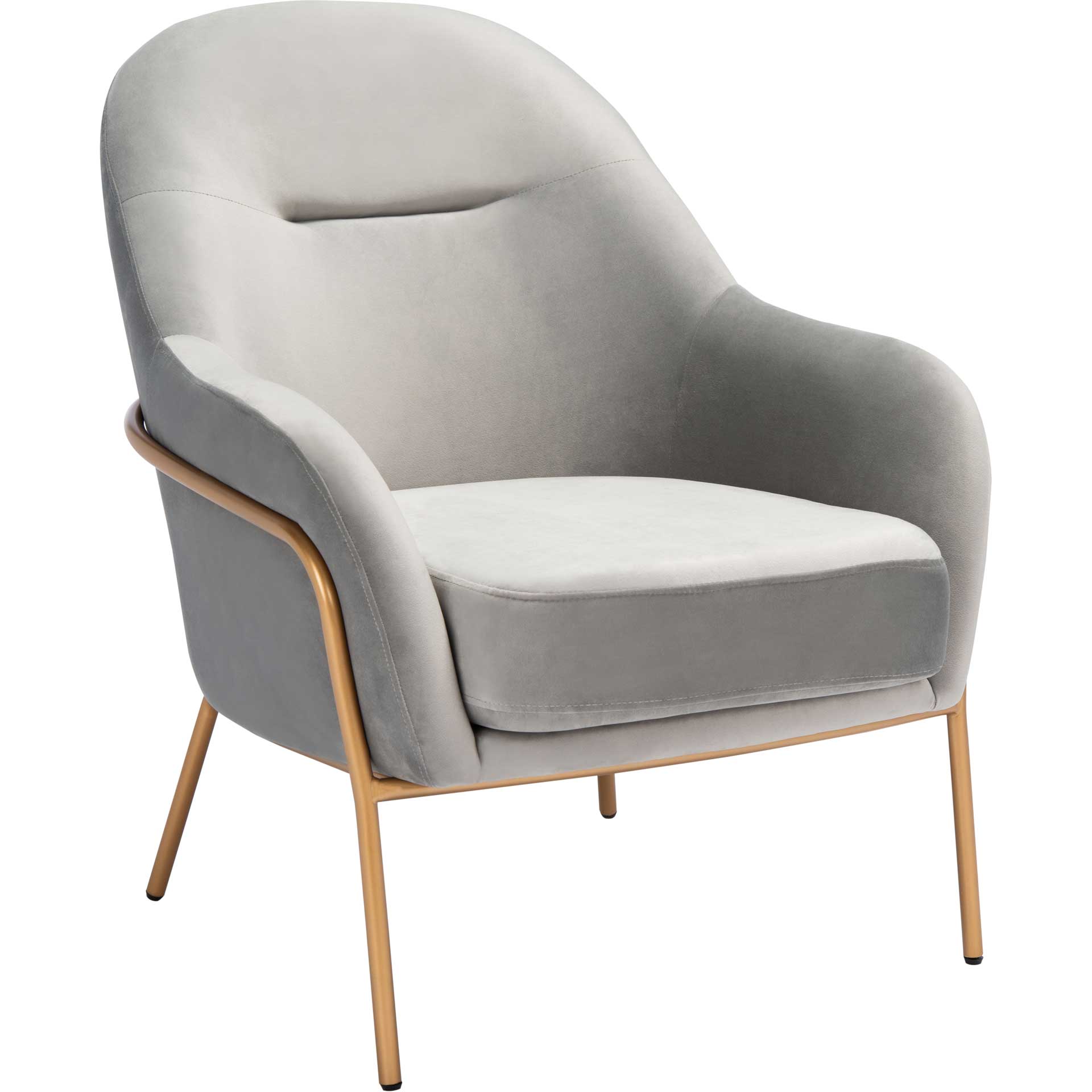 Eldon Velvet Accent Chair Gray/Gold