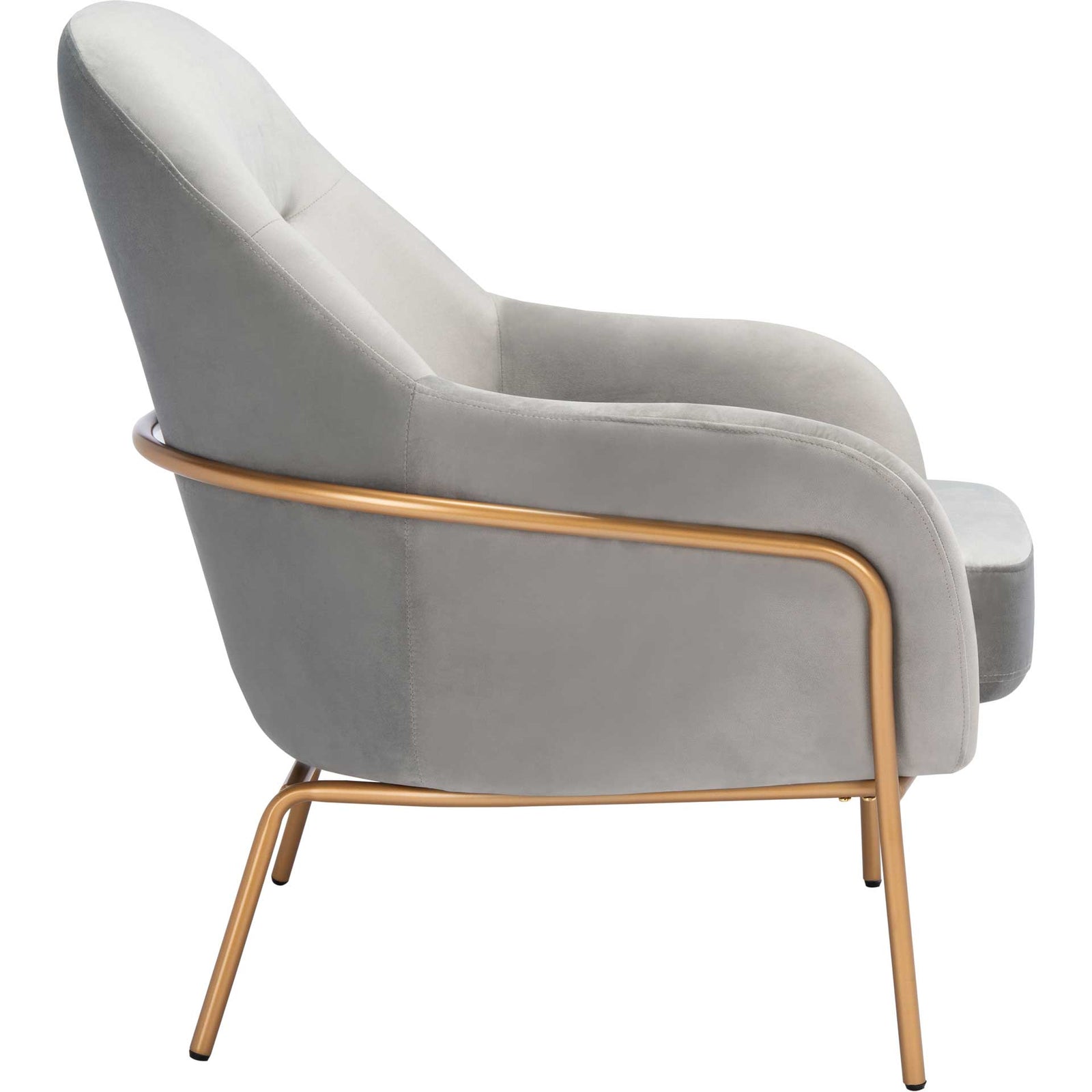 Eldon Velvet Accent Chair Gray/Gold