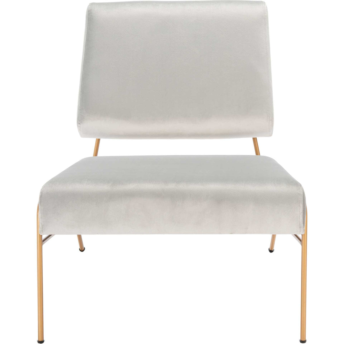 A wide, cushioned seat and soft gray velvet backrest make this armless chair inviting. || ACH6203A || front_studio